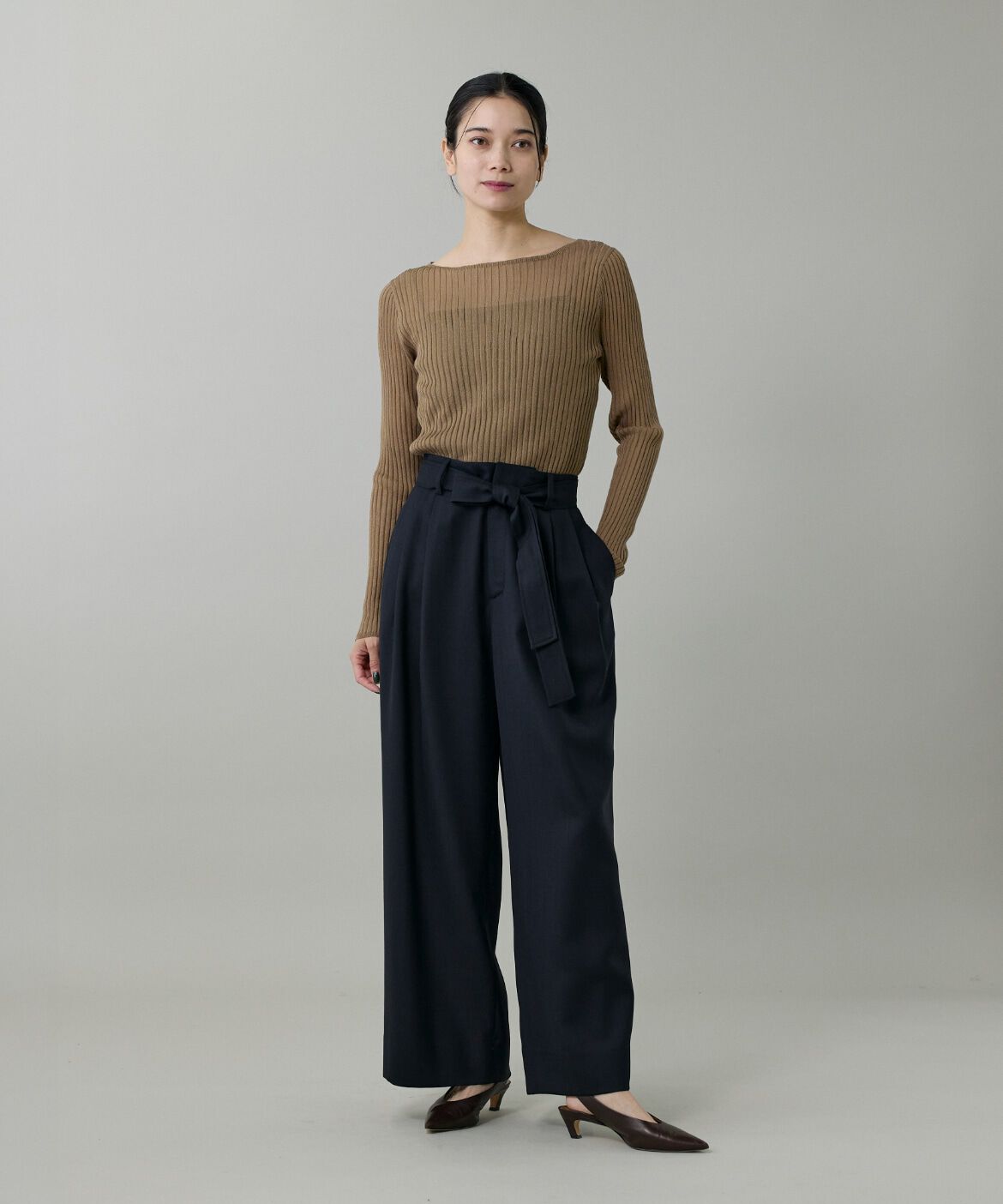 INED「ライトカルゼ ベルテッドワイドパンツ」|その他|