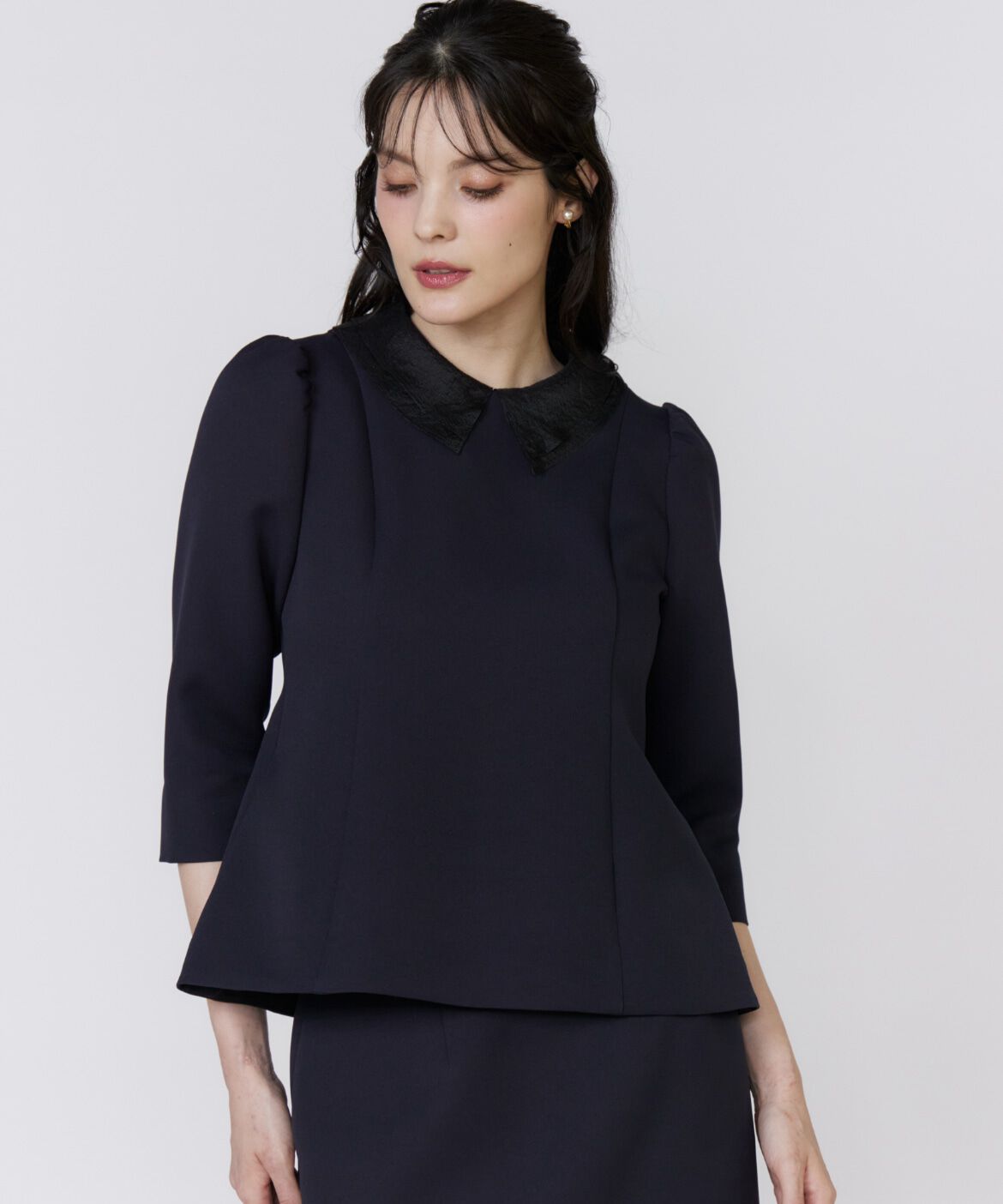 Maglie le cassetto「《M Maglie le cassetto》シアー付け衿ブラウス」|シャツ・ブラウス|