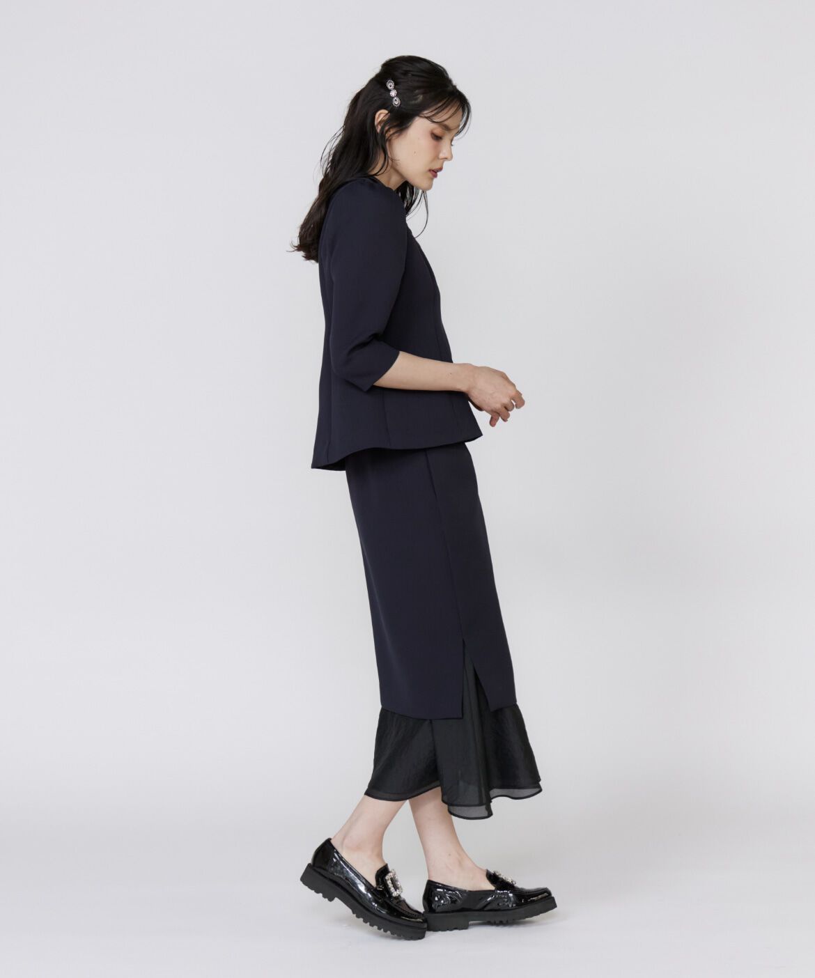 Maglie le cassetto「《M Maglie le cassetto》シアー付け衿ブラウス」|シャツ・ブラウス|