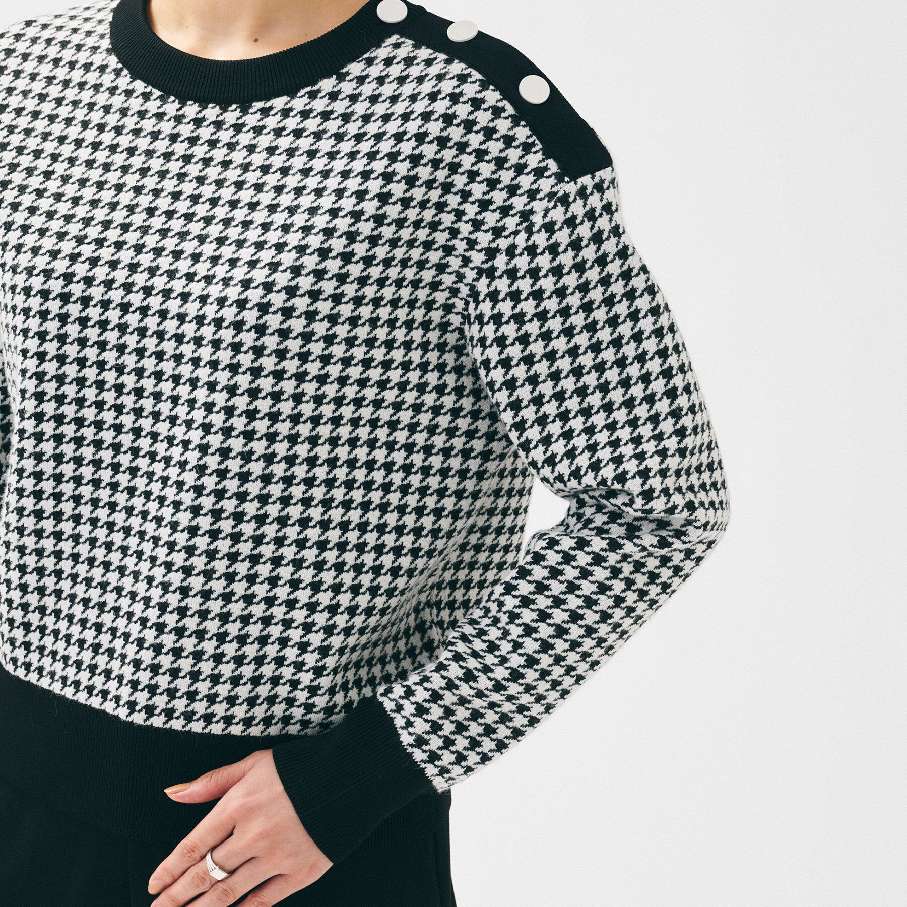 UNTITLED「【洗える/コンパクト丈】チドリジャカード プルオーバー」|ニット・セーター|