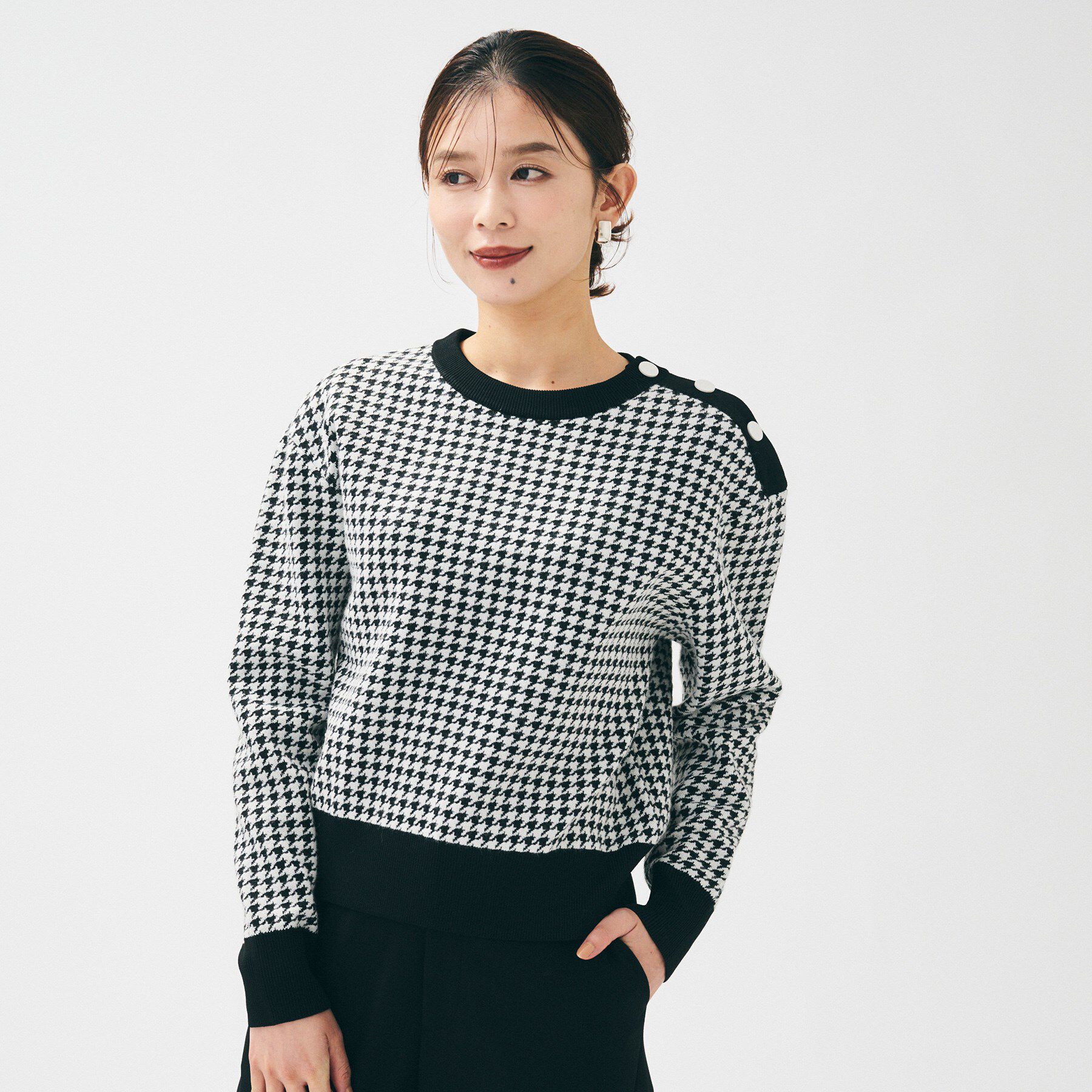 UNTITLED「【洗える/コンパクト丈】チドリジャカード プルオーバー」|ニット・セーター|