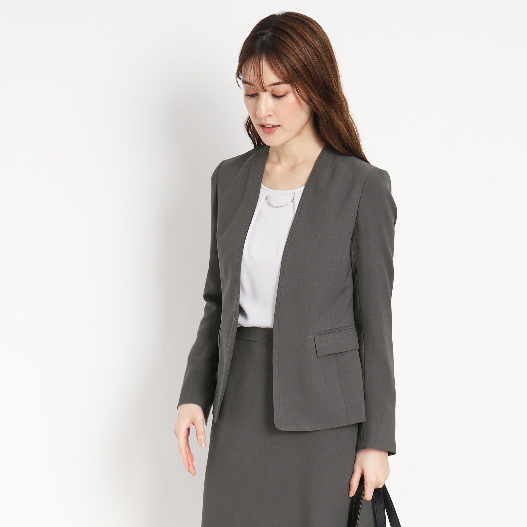 COUP DE CHANCE「【洗える／日本製】カラーレスジャケット」|ノーカラージャケット|