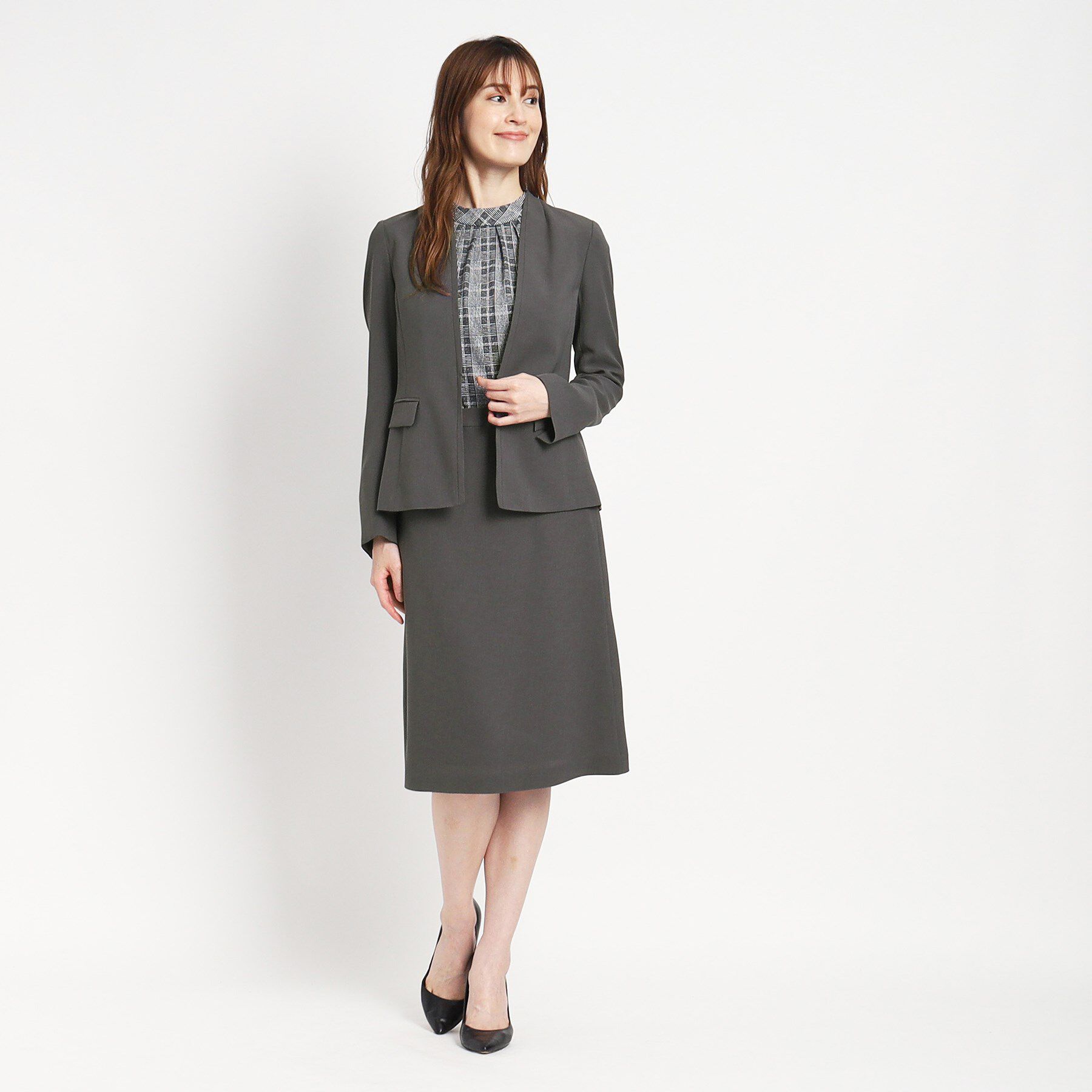 COUP DE CHANCE「【洗える／日本製】カラーレスジャケット」|ノーカラージャケット|