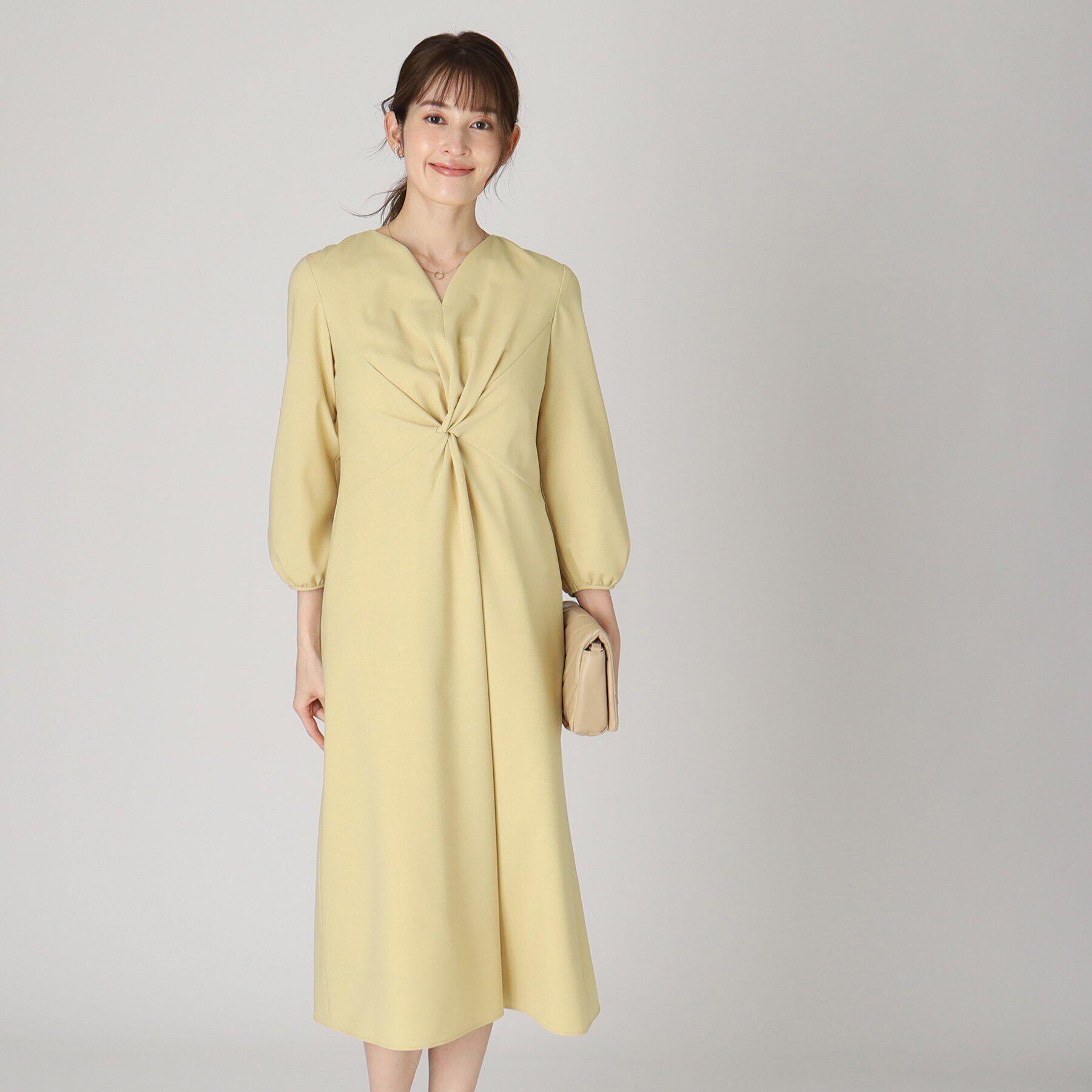 COUP DE CHANCE「【日本製】ねじりデザインワンピース」|ワンピース|マスタード(033)