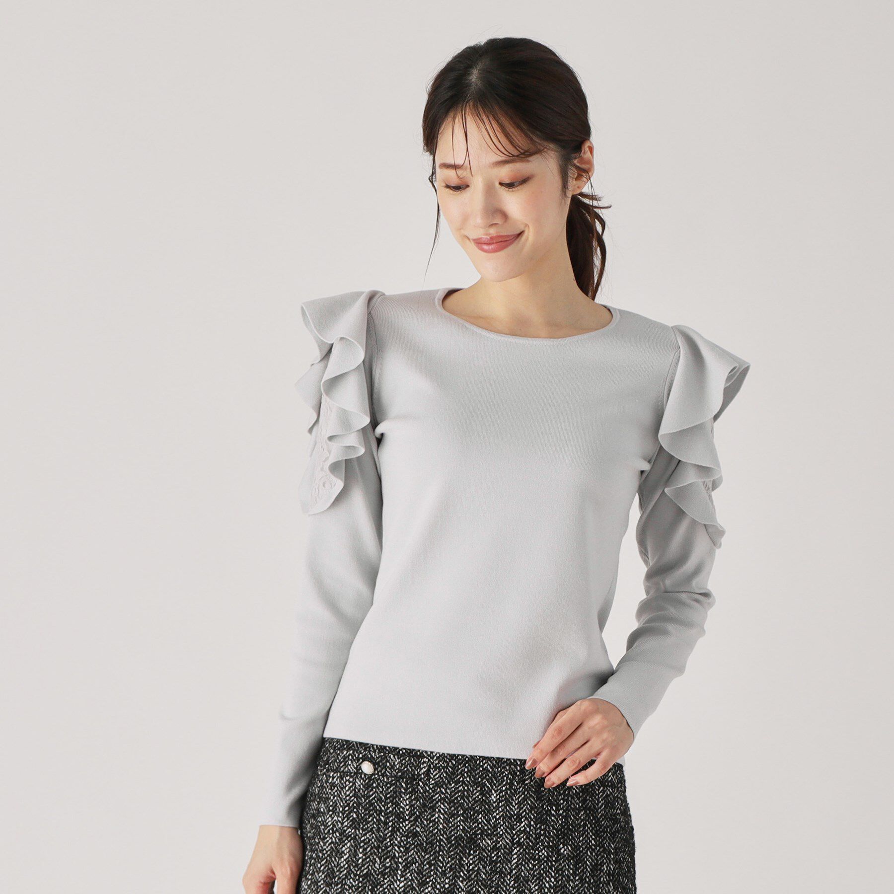 COUP DE CHANCE「【洗える】フリルデザインニット」|ニット・セーター|