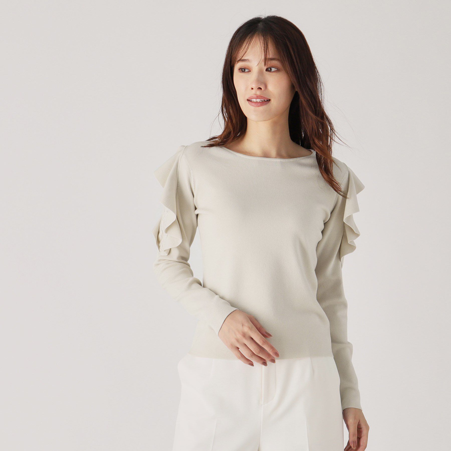 COUP DE CHANCE「【洗える】フリルデザインニット」|ニット・セーター|