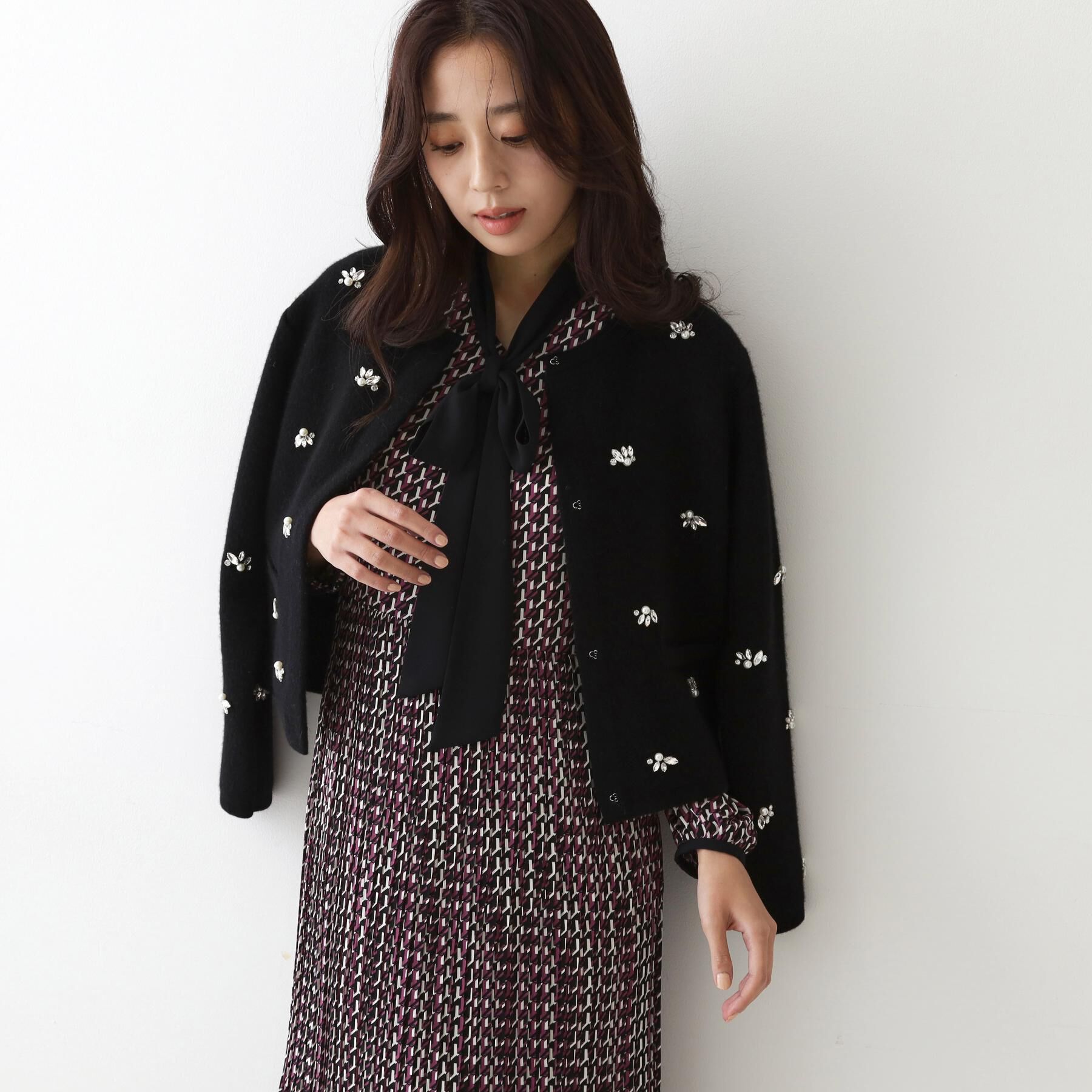 COUP DE CHANCE「【手洗い可】ビジュー付カーディガン」|カーディガン|