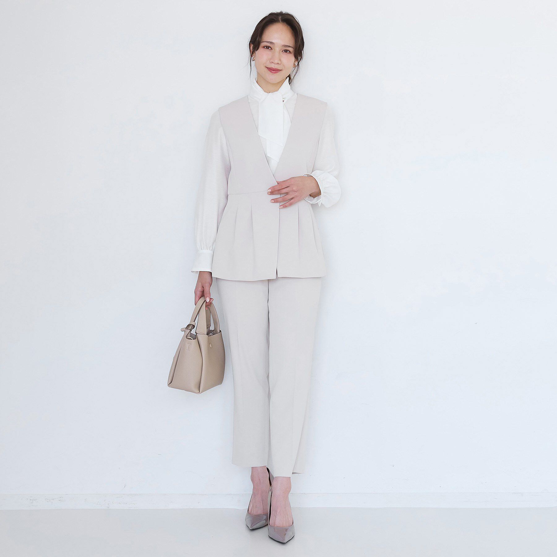 COUP DE CHANCE「【手洗い可／日本製／伸縮性／セットアップ可】カラーレスのジレ」|ベスト・ジレ|