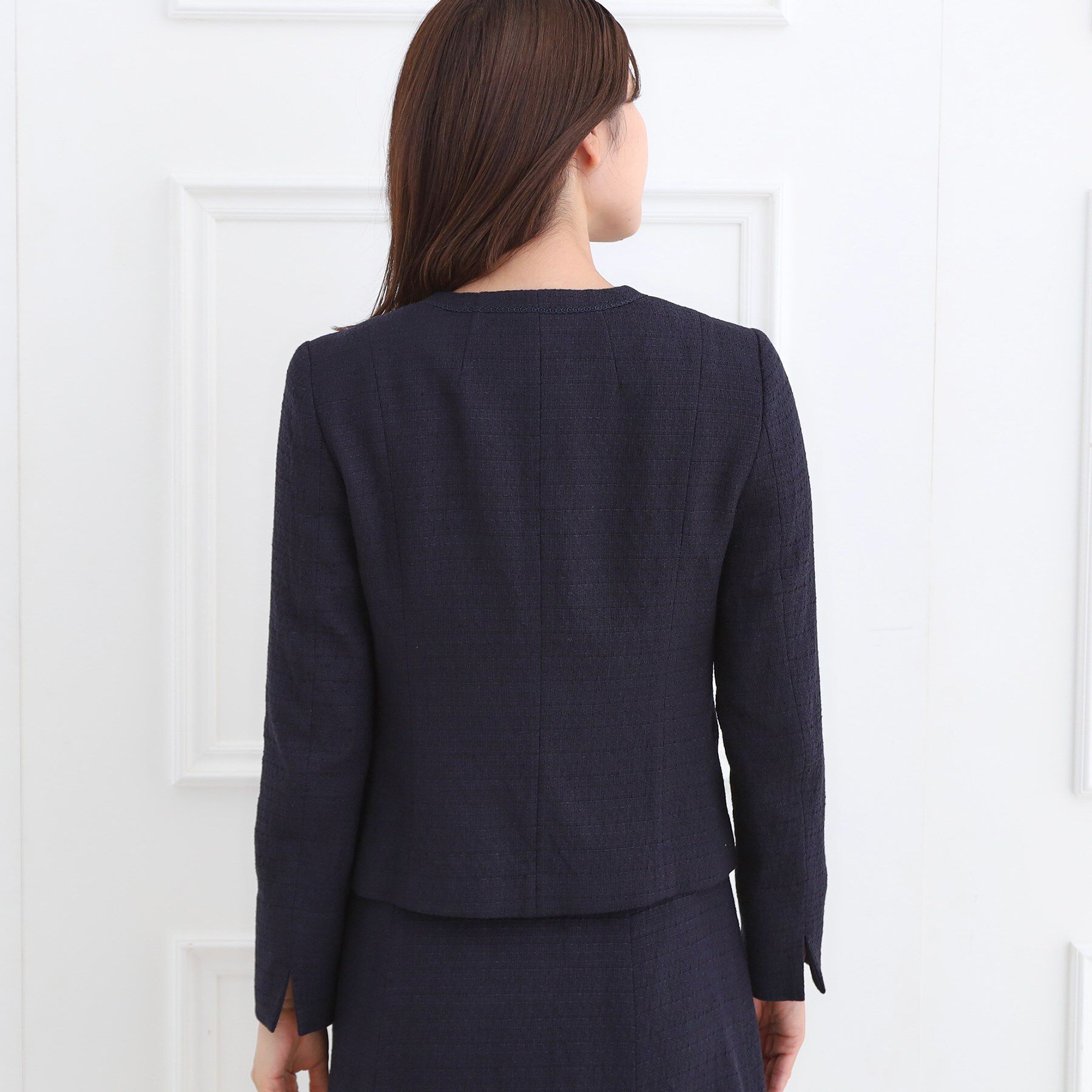 Reflect「【フォーマル／入卒／セットアップ可】ツイードジャケット」|ノーカラージャケット|