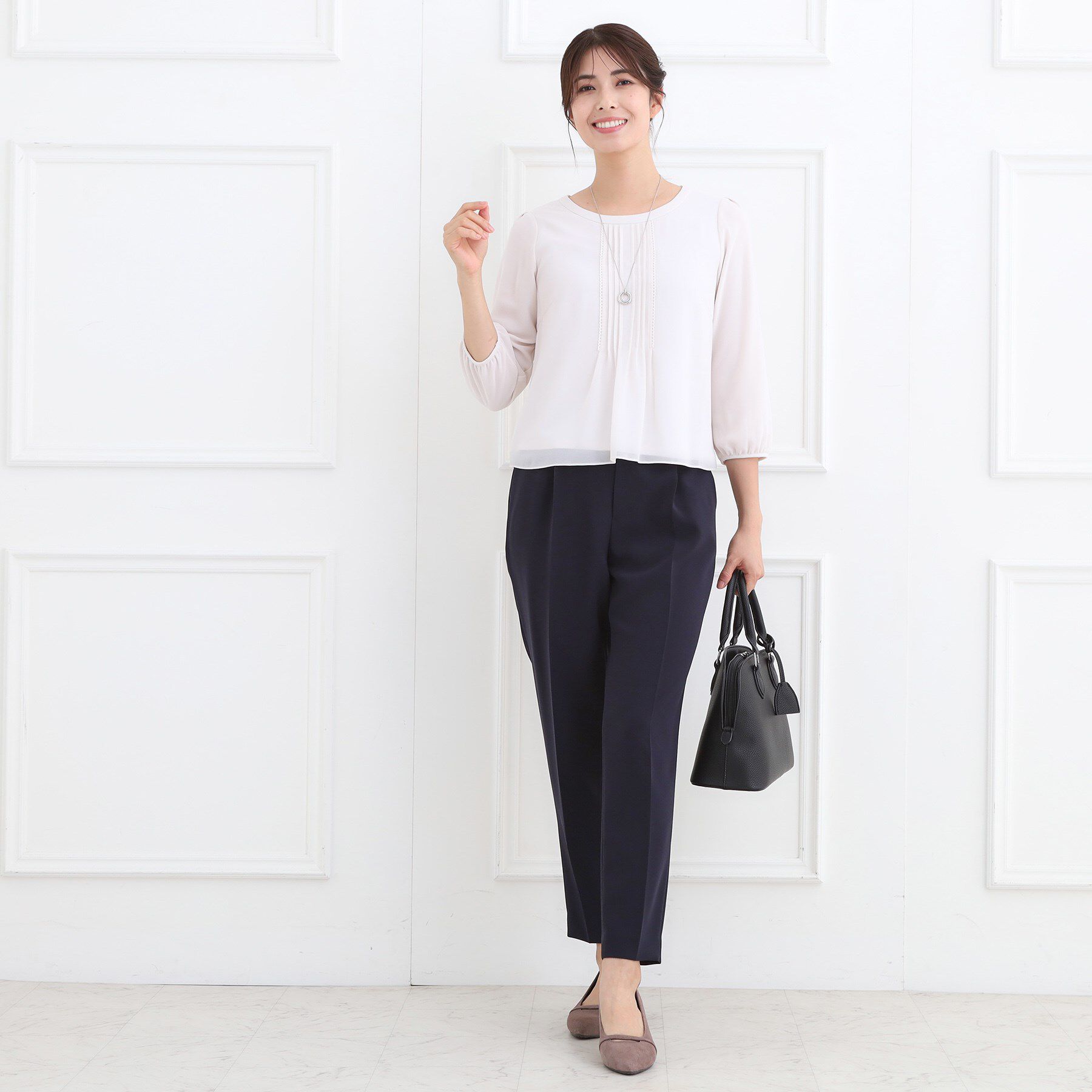 Reflect「【フォーマル／入卒／お仕事に◎】ピンタック&times;スカラレースブラウス」|シャツ・ブラウス|