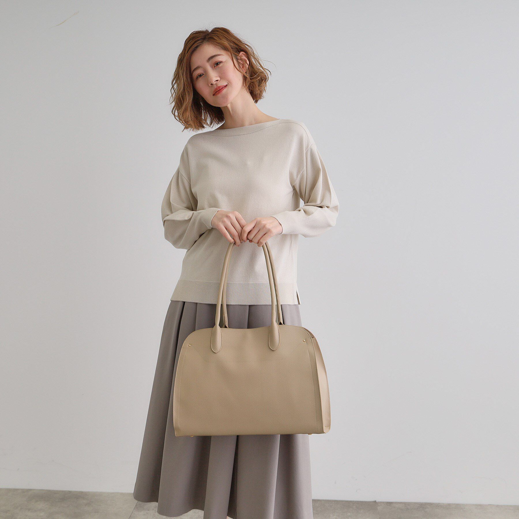 grove「【A4】【トレンドのボストン型】ラウンド機能トート」|トートバッグ|