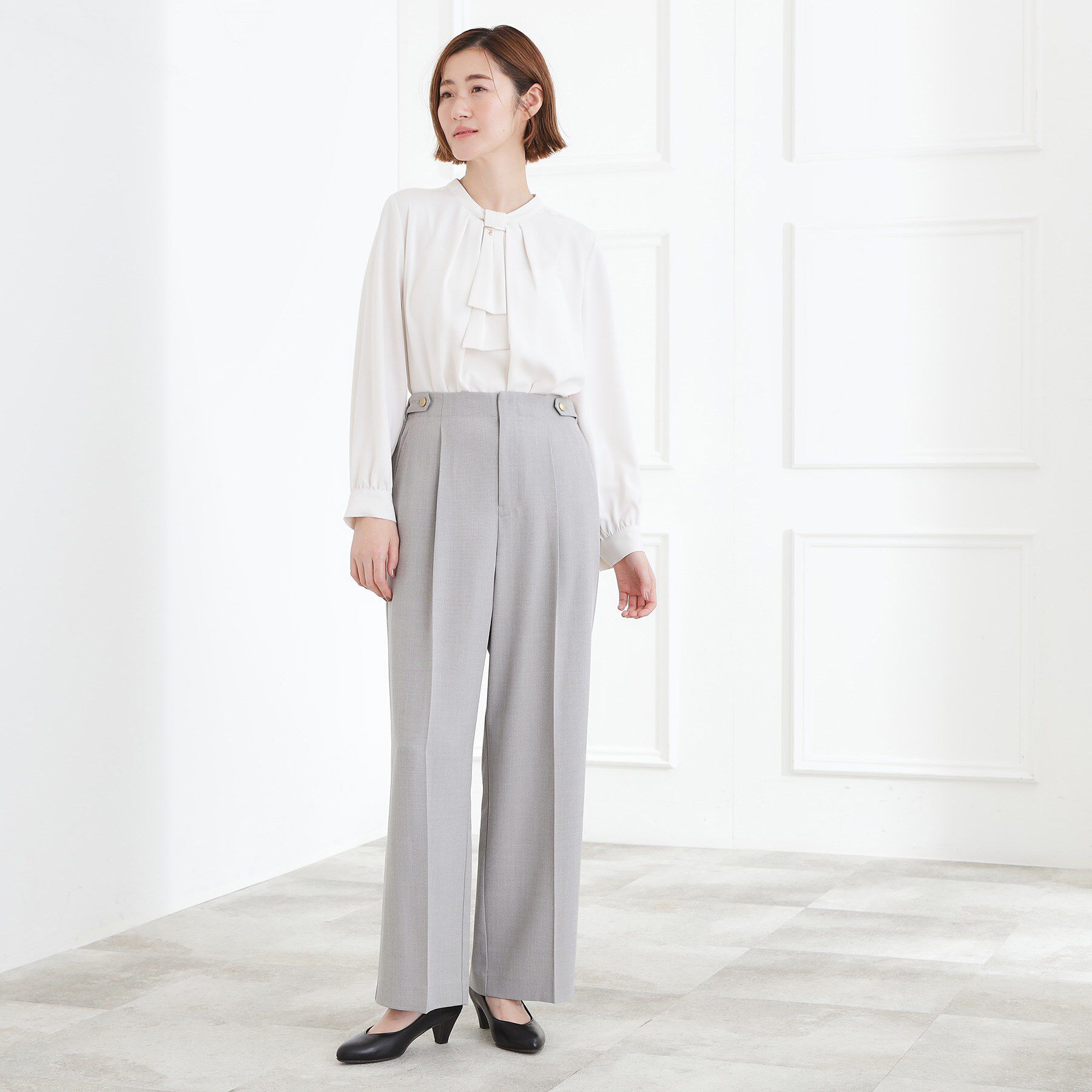 grove「【マシンウォッシュ/防シワ/S-3L】着回しできるカセット服ワイドパンツ」|その他|