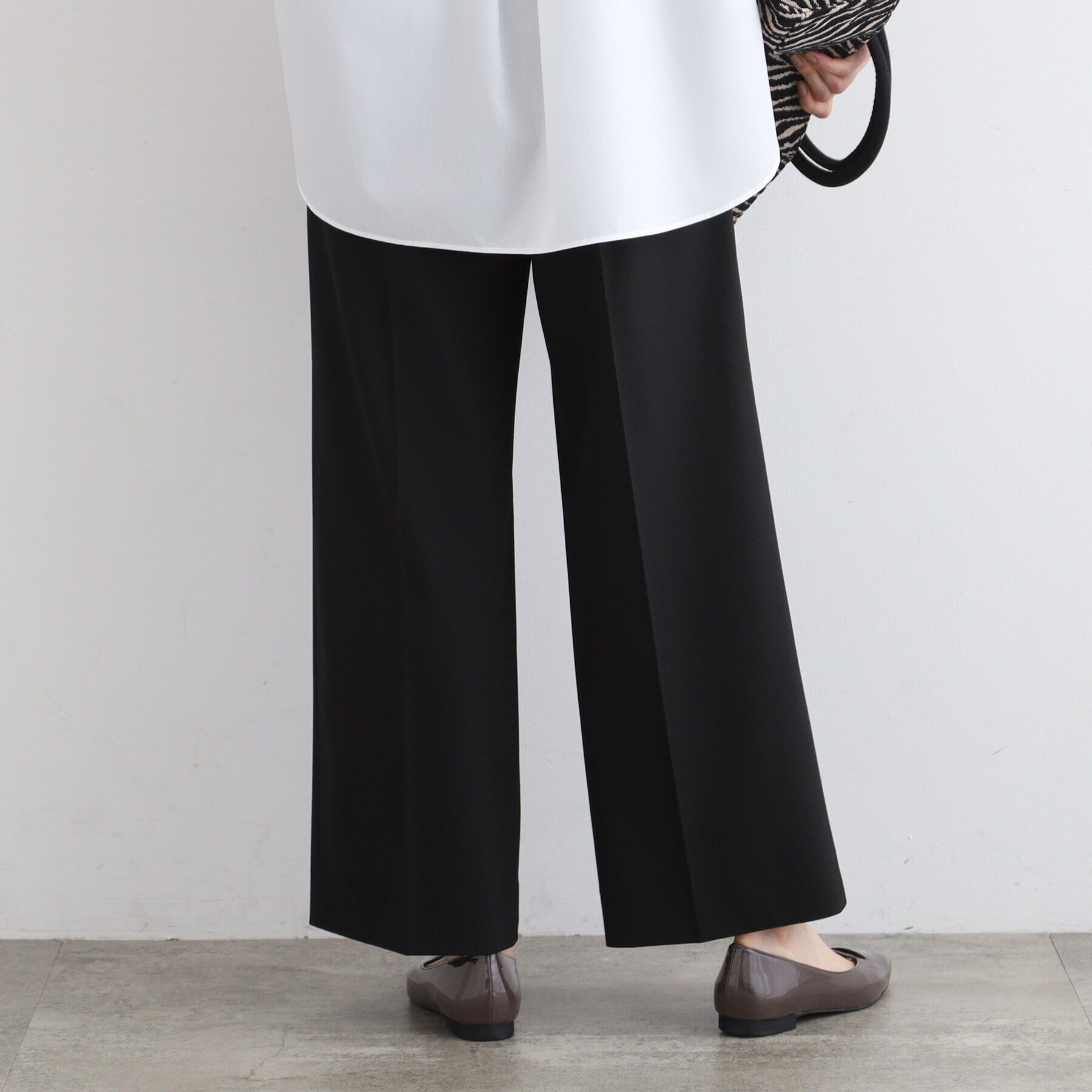 INDIVI「【褒められパンツ／ウエストゴム】チェック柄ワイドパンツ」|その他|