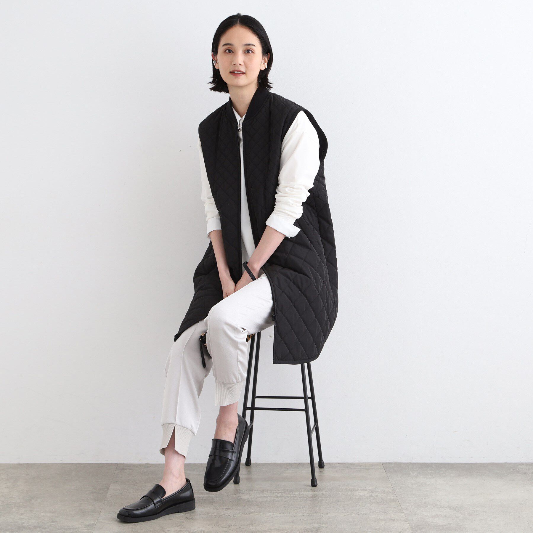 INDIVI「【2WAY/袖取り外し可能】グラデーションキルトロングコート」|ダウン|