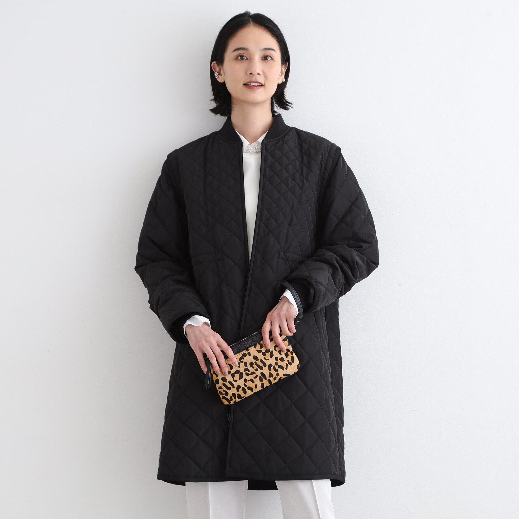 INDIVI「【2WAY/袖取り外し可能】グラデーションキルトロングコート」|ダウン|