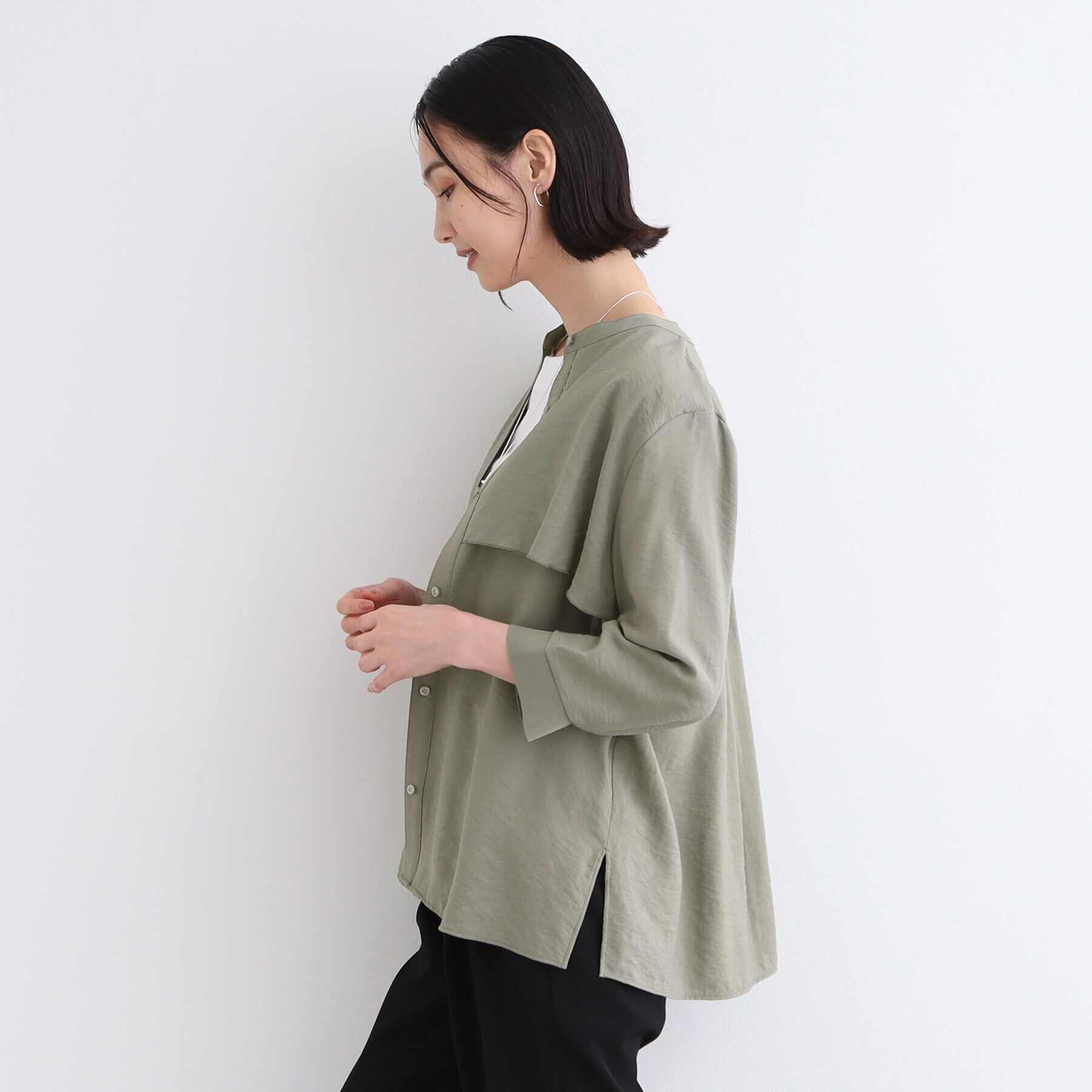 INDIVI「【洗える】ヨークデザインブラウス」|シャツ・ブラウス|