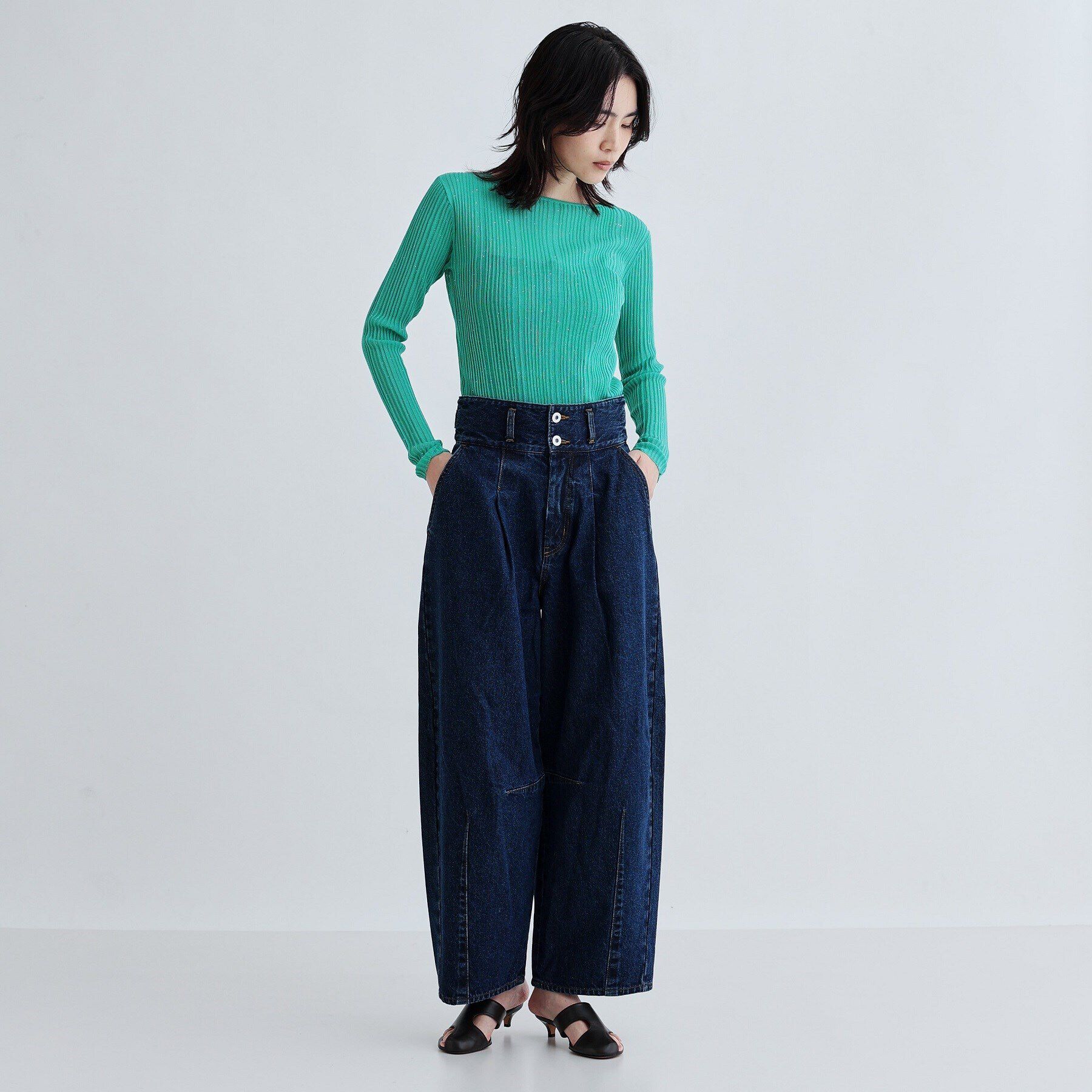 GALLEST「ハイウエストカーブデニム」|デニム|