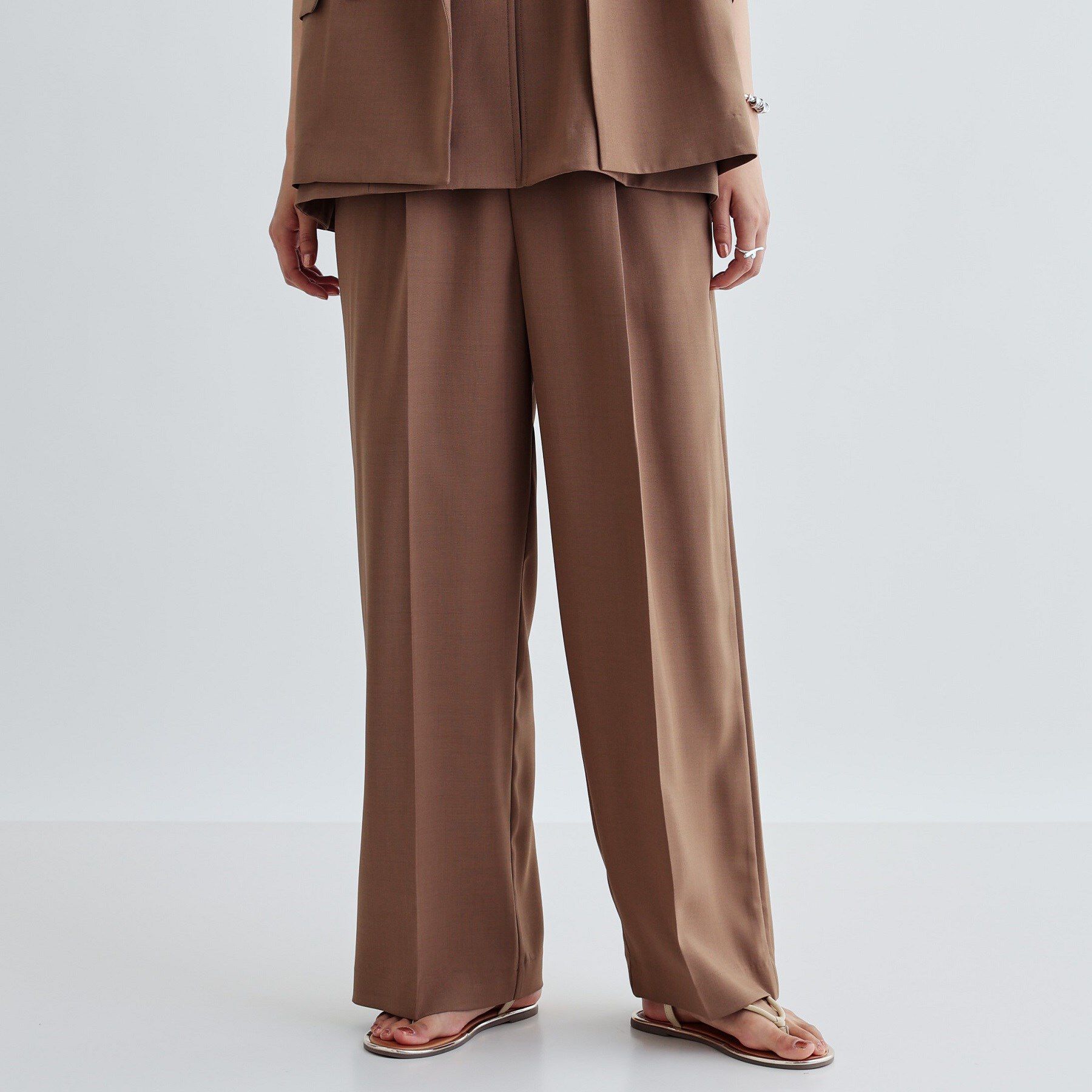 GALLEST「【セットアップ対応】イージーストレートワイドパンツ【カセット服／オケージョン／通勤】」|その他|キャメルブラウン(0