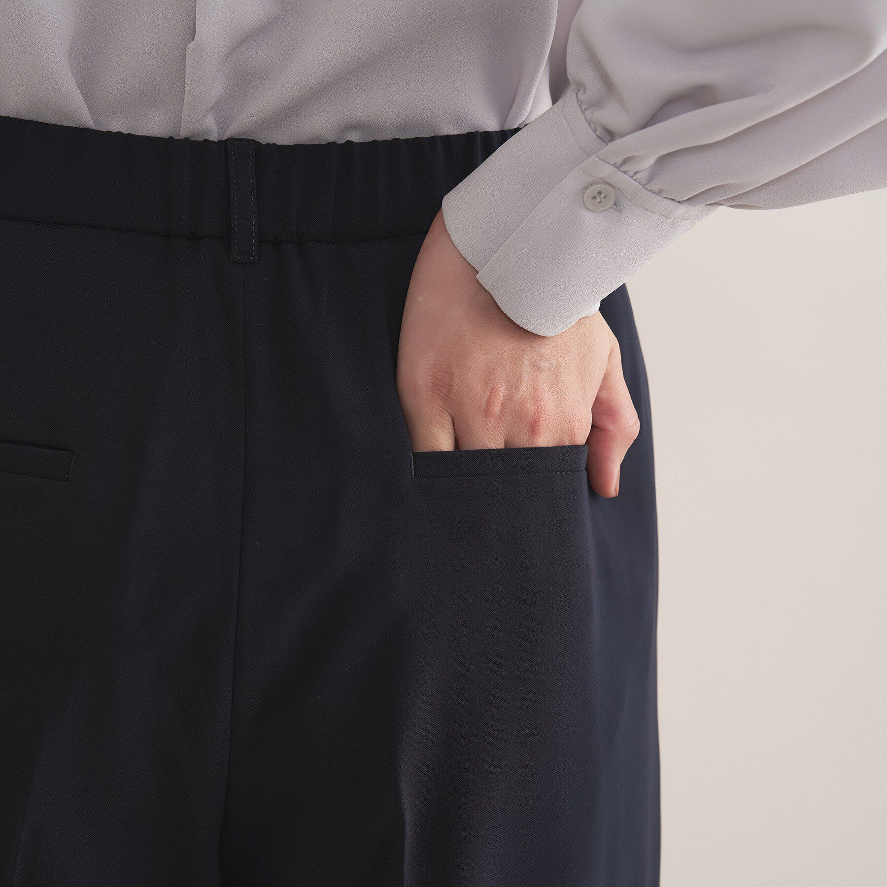 INDIVI「【通勤スーツ／洗える】ストレッチワイドパンツ」|スーツ|