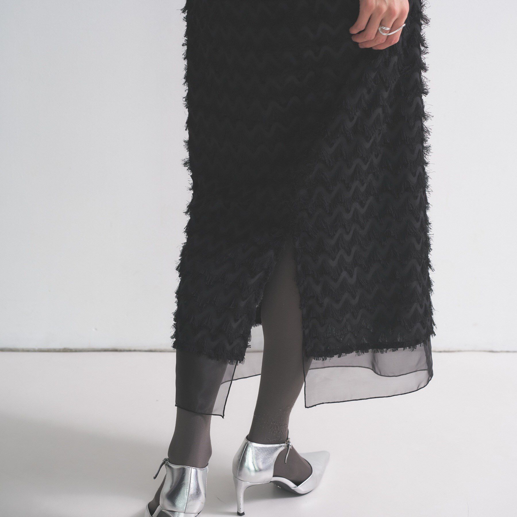 GALLEST「【オケージョン／セレモニー】フリンジタイトスカート」|スカート|