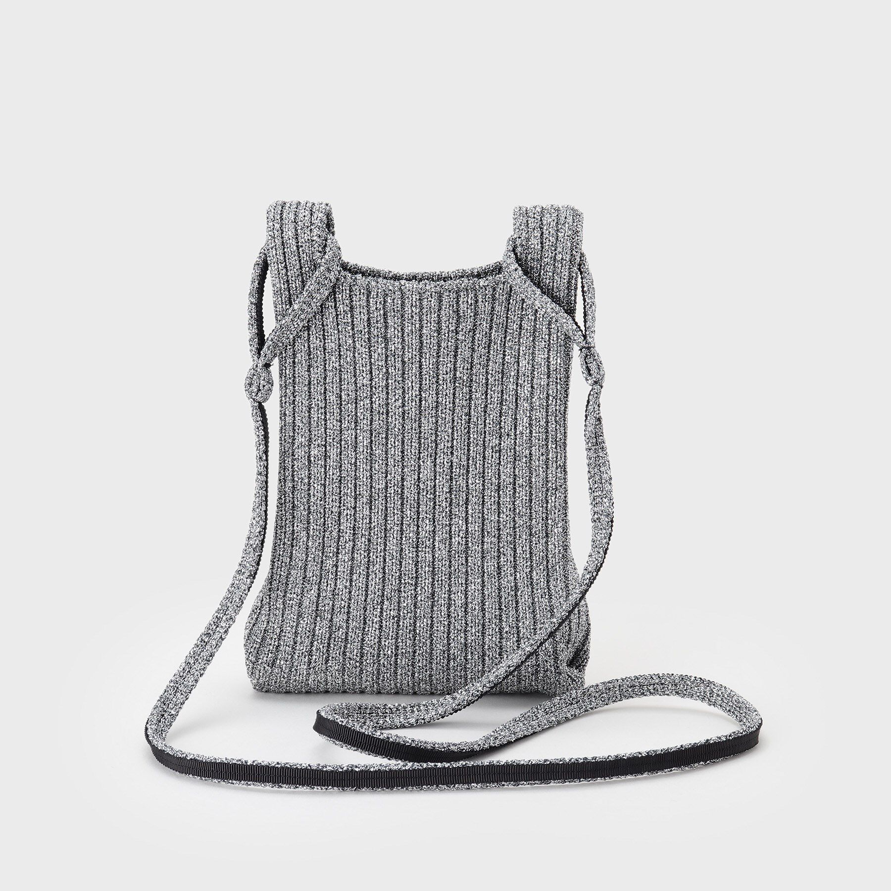 INDIVI「【大人ラメ／スマホ入れ】ニット素材ミニポシェット」|ショルダー・メッセンジャー|