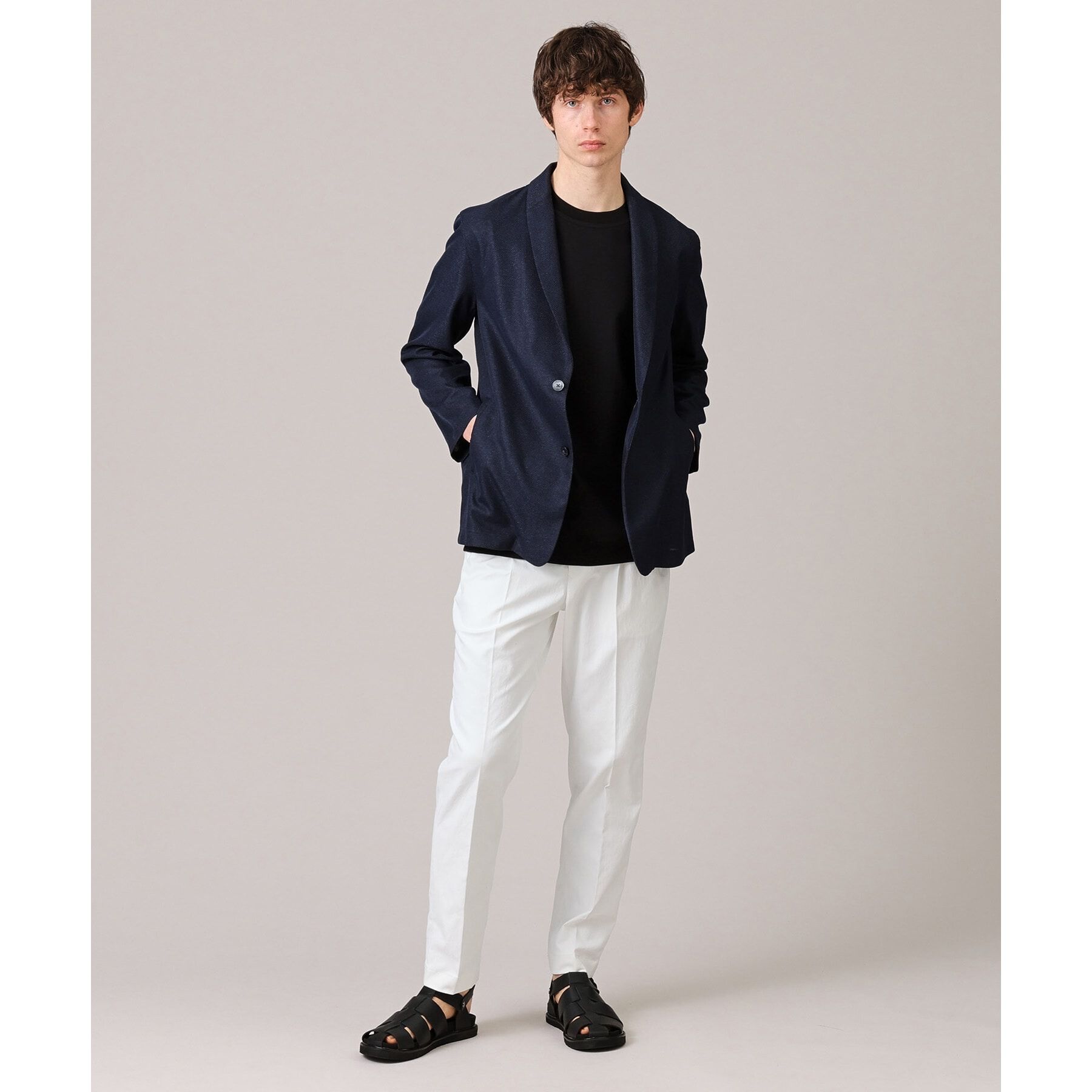 TAKEO KIKUCHI「【抗菌防臭/尾州織】ドビーメッシュ ショールカラー カーディガン」|カーディガン|