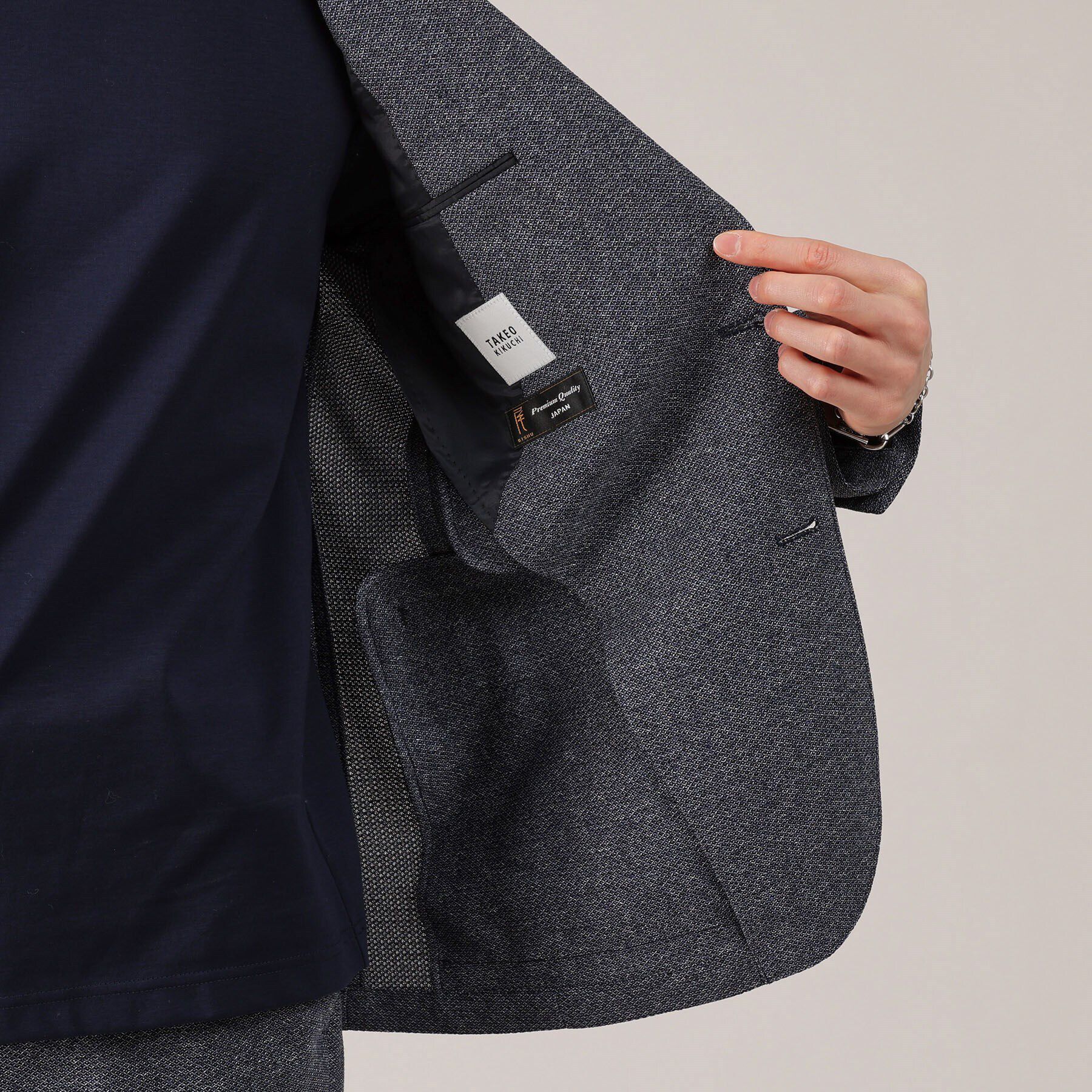 TAKEO KIKUCHI「【抗菌防臭】尾州 リネンブレンド ハニカムメッシュ ジャケット」|テーラードジャケット|
