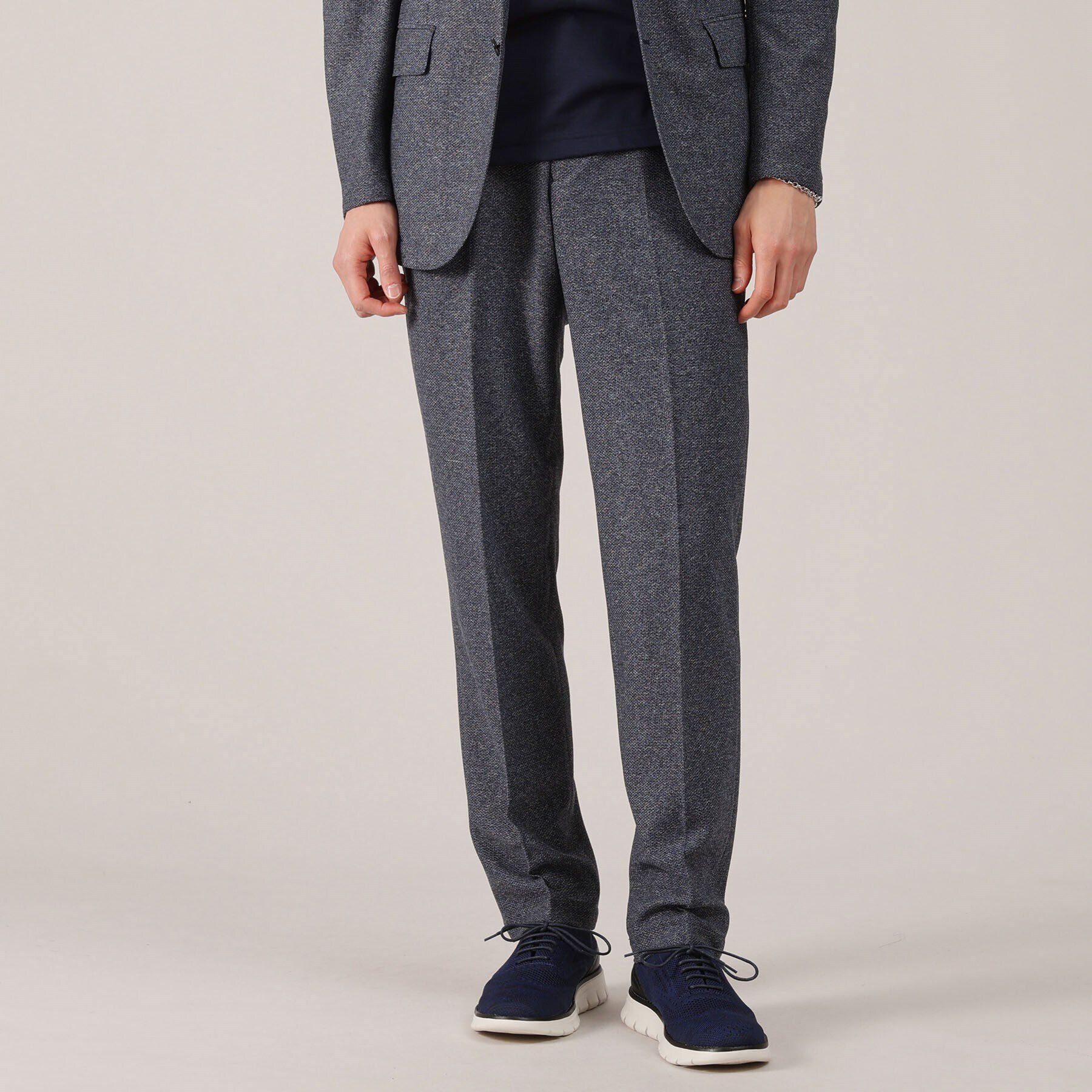 TAKEO KIKUCHI「【抗菌防臭】尾州 リネンブレンド ハニカムメッシュ パンツ」|その他|ブルー(093)