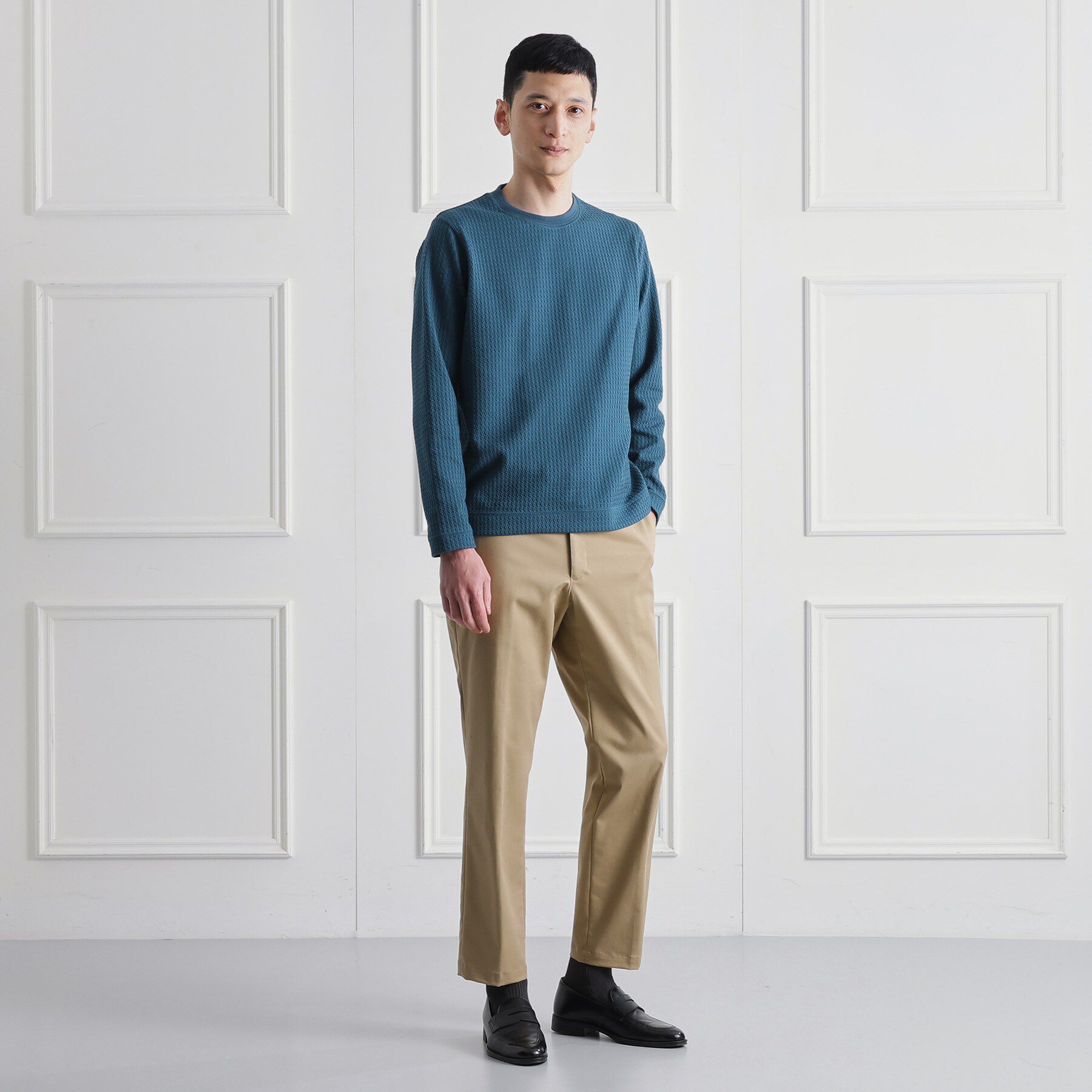 TAKEO KIKUCHI「千鳥柄 ストレッチ プルオーバー」|Tシャツ・カットソー|