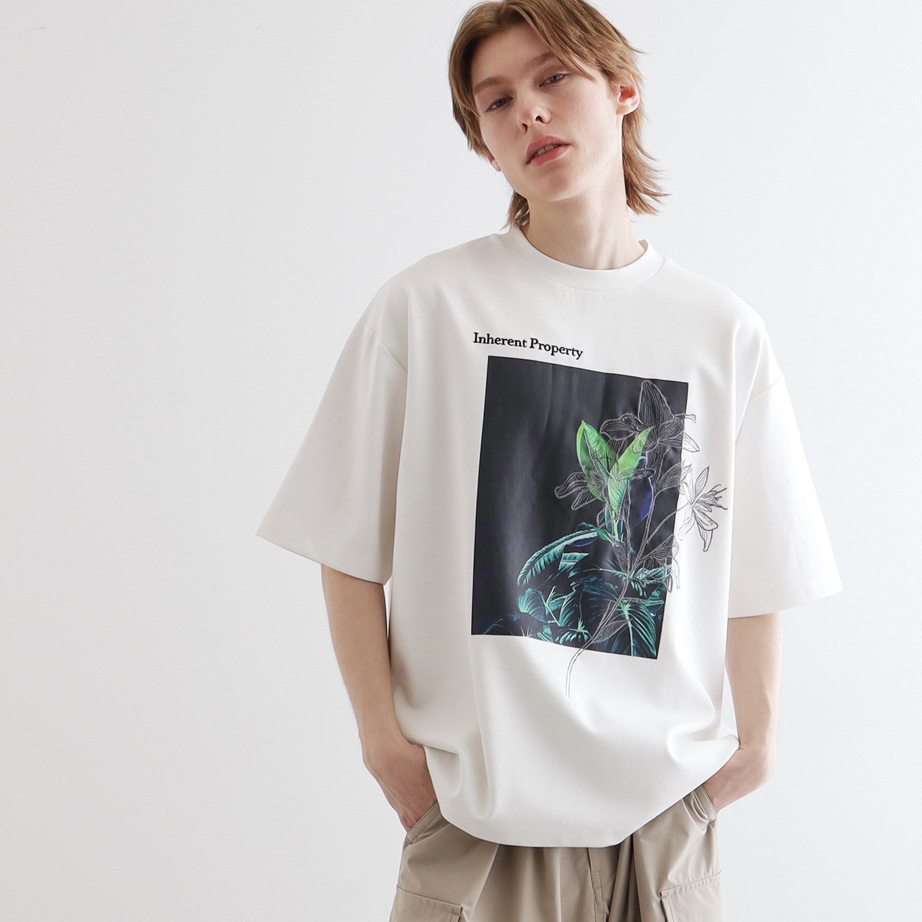 tk.TAKEO KIKUCHI「フラワープリントTシャツ」|Tシャツ・カットソー|ホワイト(001)
