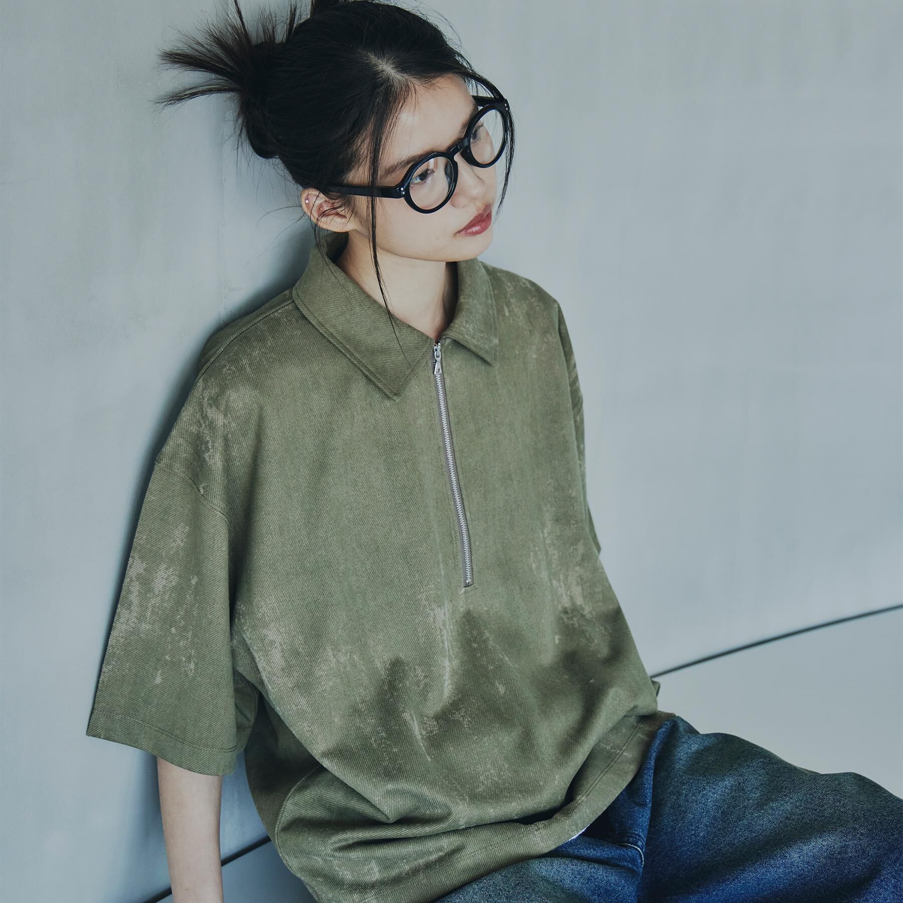 tk.TAKEO KIKUCHI「ヴィンテージライクハーフジップポロシャツ」|ポロシャツ|