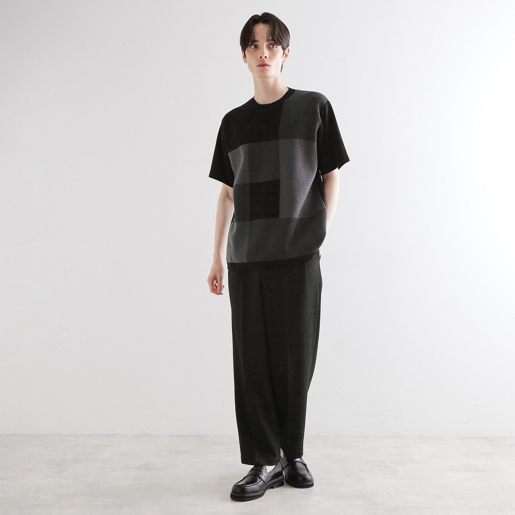 tk.TAKEO KIKUCHI「ニットドッキングブロックチェック」|Tシャツ・カットソー|