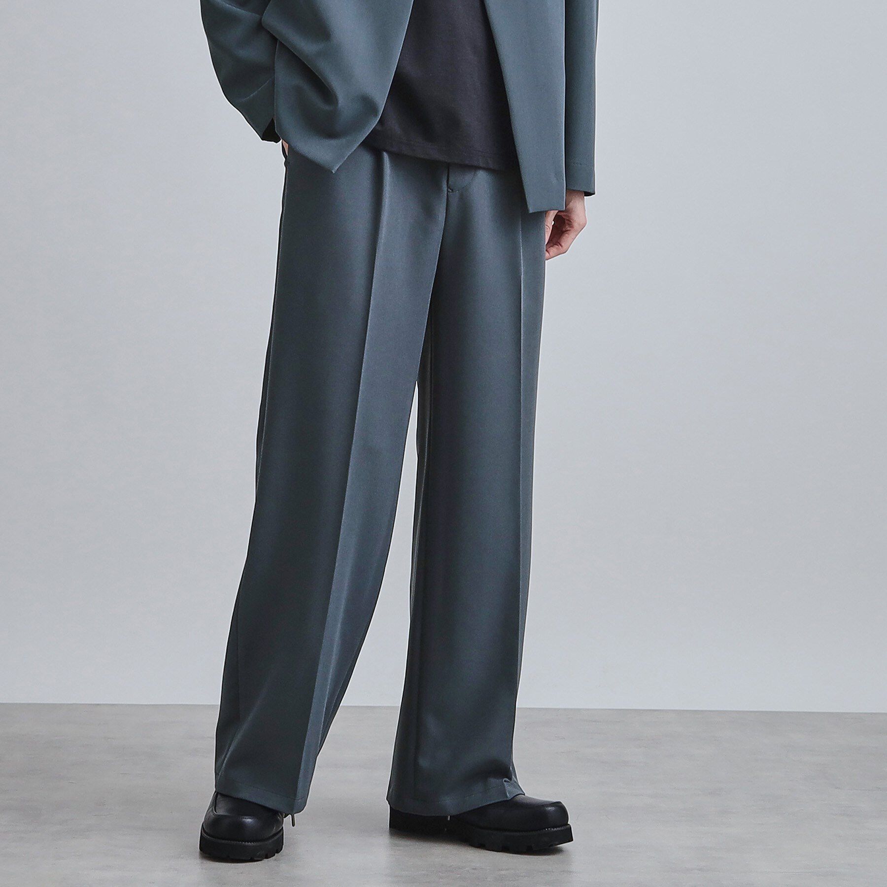 tk.TAKEO KIKUCHI「【セットアップ対応】360度ストレッチ ワイドストレートパンツ」|その他|ブルー(092)
