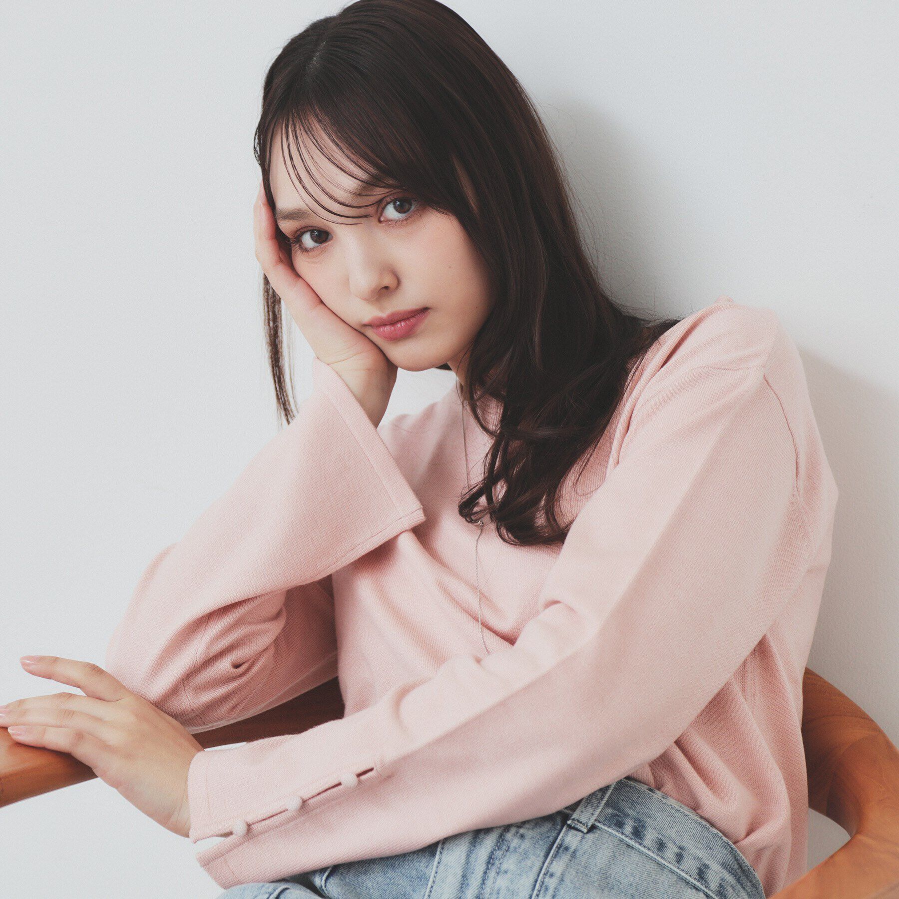 index「袖スリットスリーブニット【洗濯機洗い可】」|ニット・セーター|オレンジ(065)