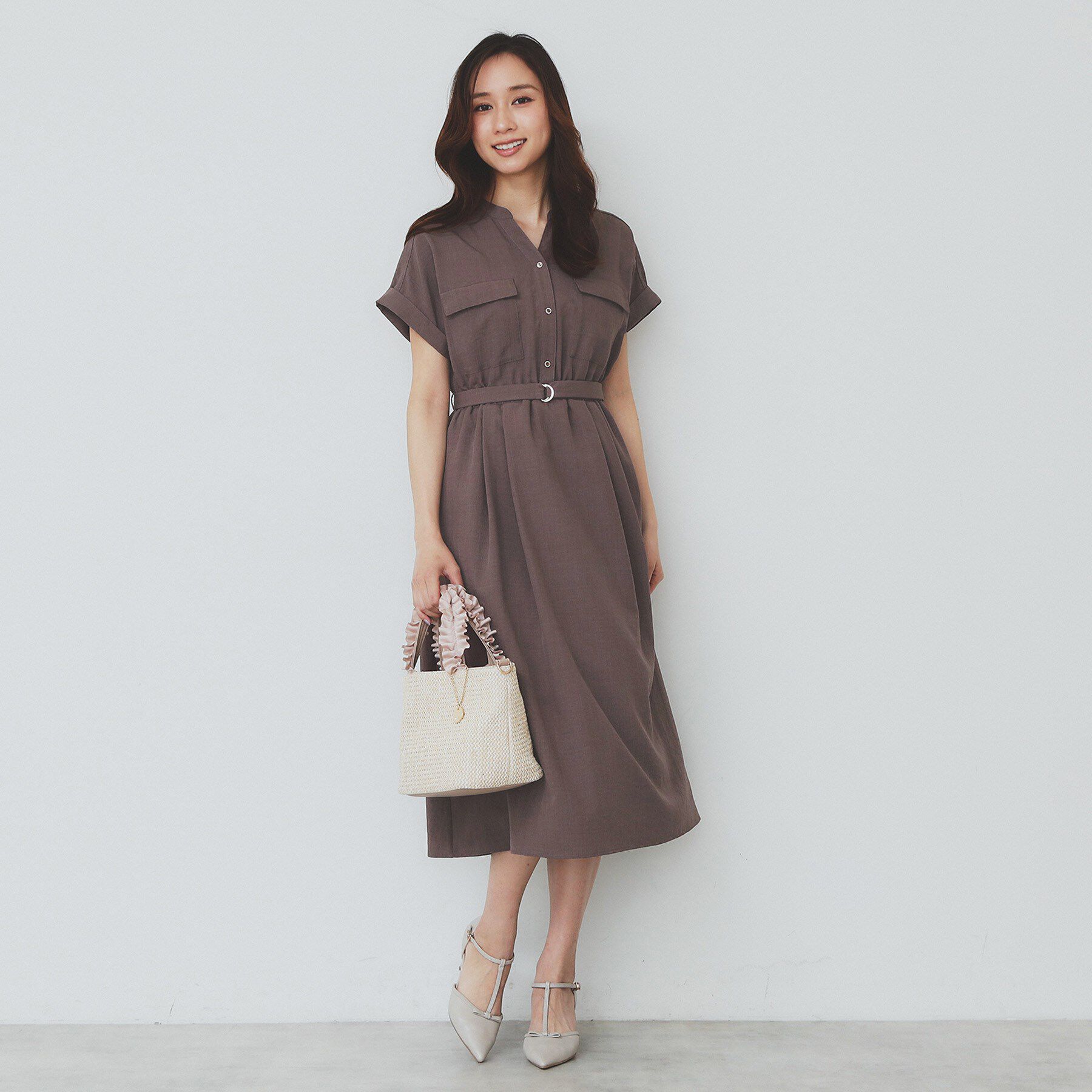 index「《7色展開/XS-LLサイズ》ダブルポケットスキッパーシャツワンピース【吸水速乾/防シワ/イージーア」|ワンピース|