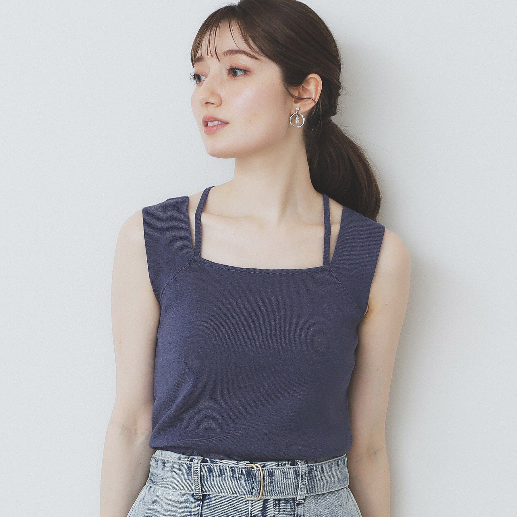 index「スクエアネックニットタンク【洗濯機洗い可】」|キャミソール|
