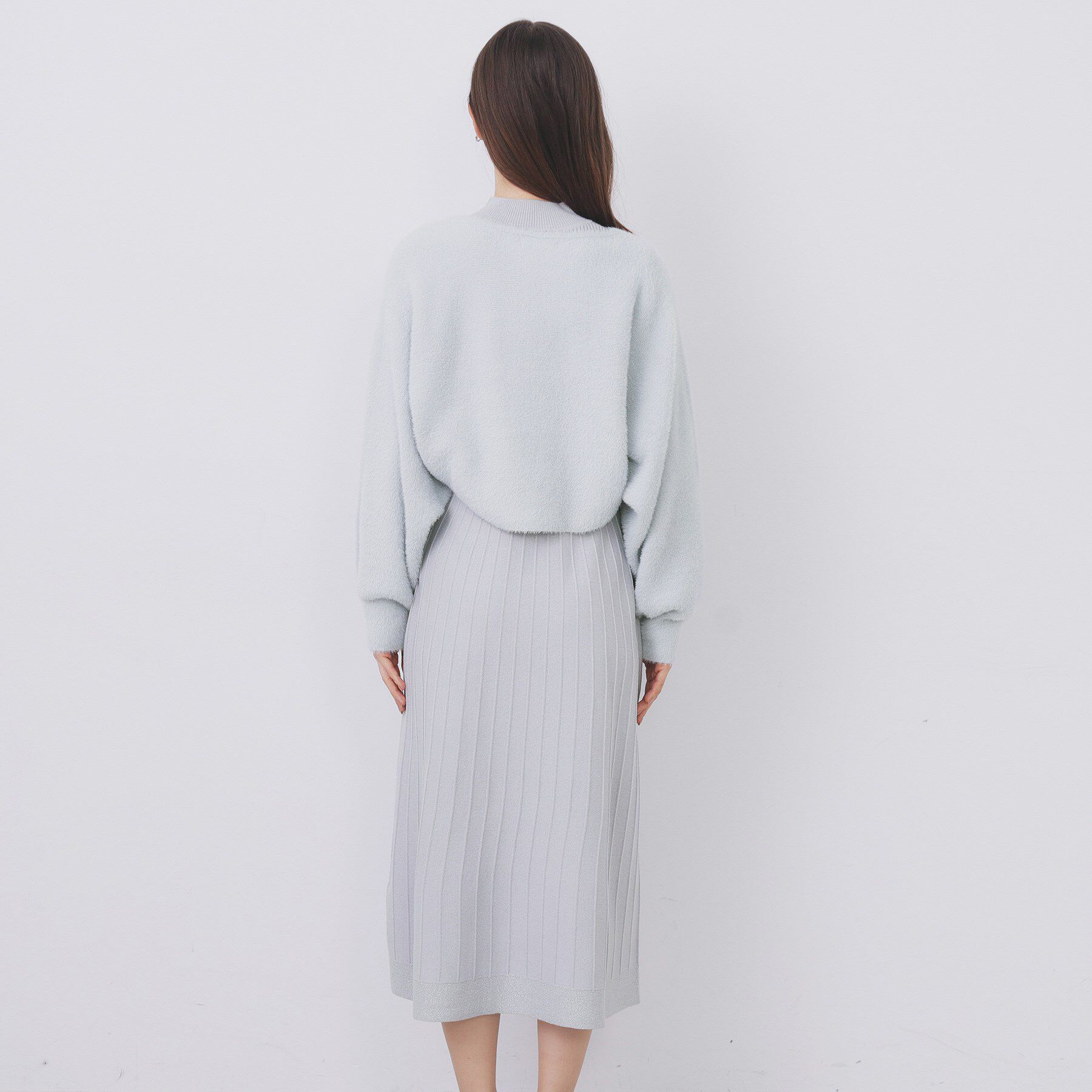 index「ラメフェザープルオーバーセット ニットワンピース【洗濯機OK】《XS～LL》」|スーツ|