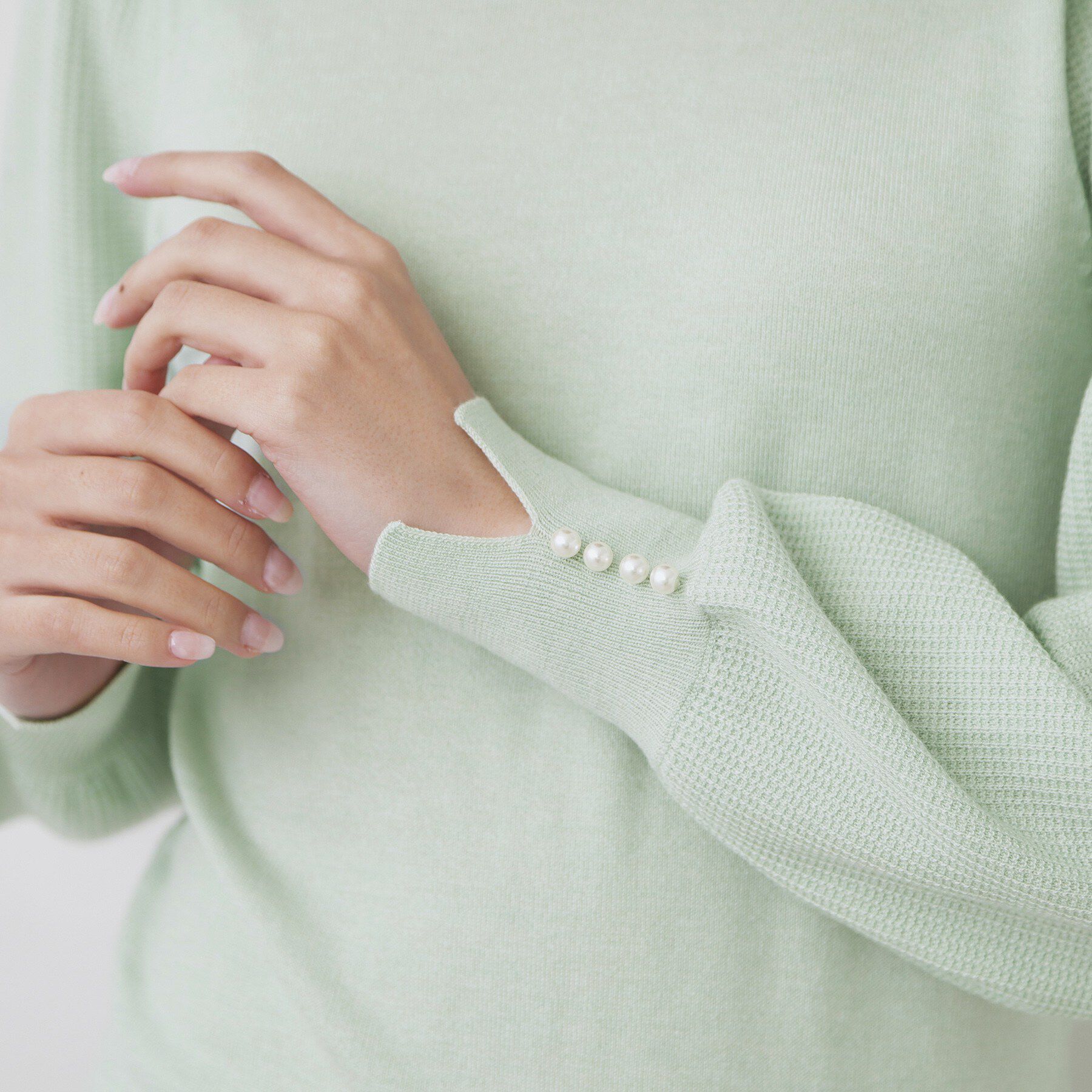 index「柄編みスリーブハイネックニット【洗濯機OK】」|ニット・セーター|