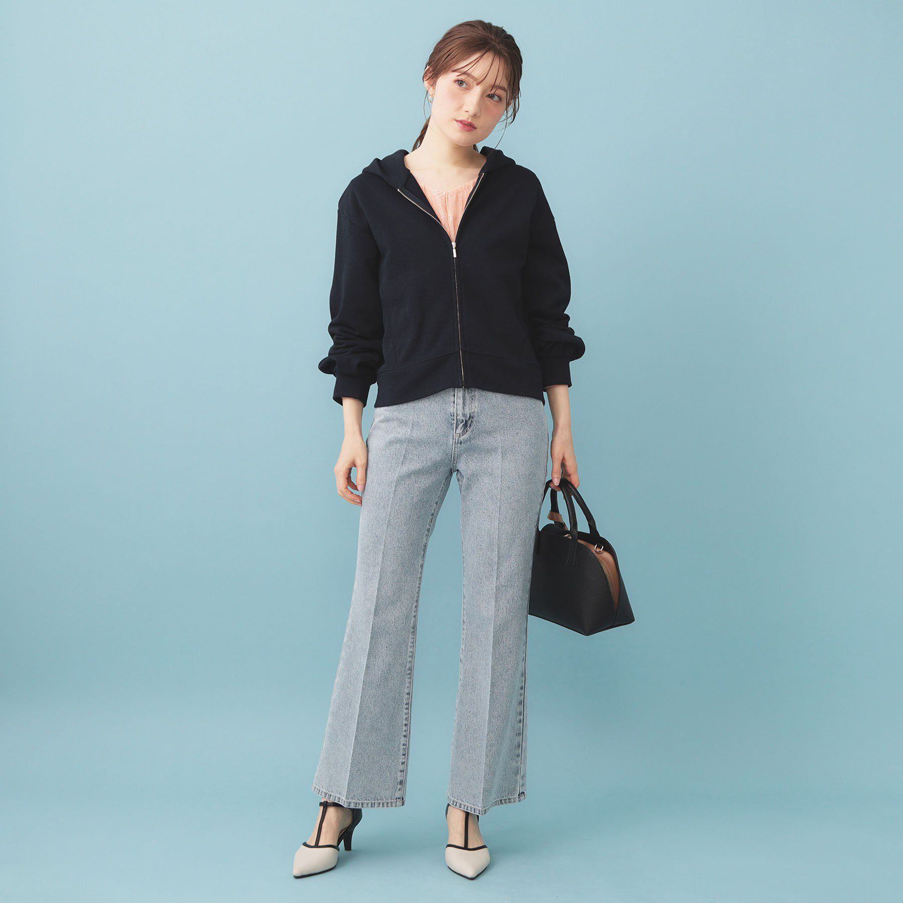 index「ラメ裏毛コンパクトジップパーカー【洗濯機OK】」|パーカー|