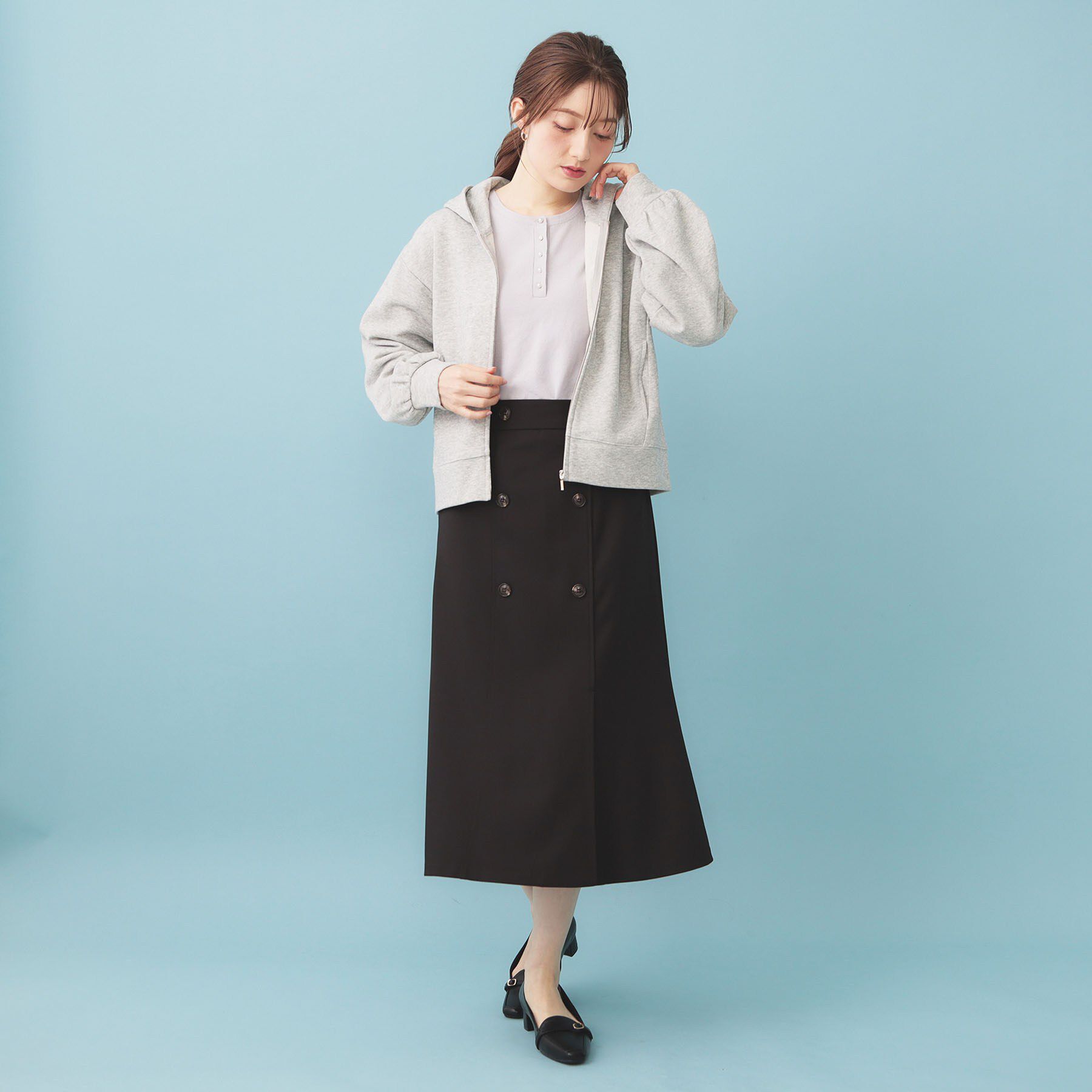 index「ラメ裏毛コンパクトジップパーカー【洗濯機OK】」|パーカー|