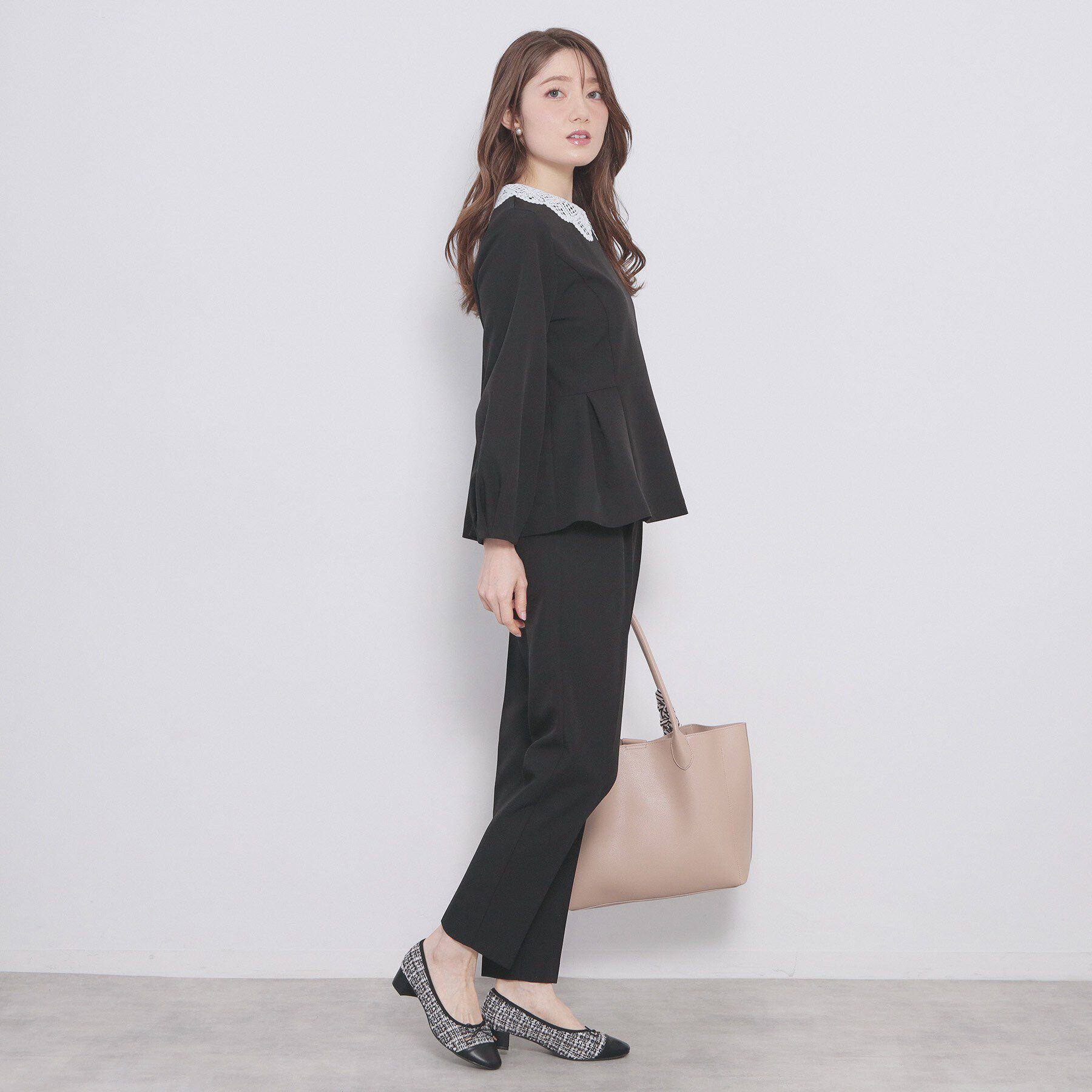 index「レース衿ペプラムブラウス【洗濯機OK/ストレッチ】」|シャツ・ブラウス|