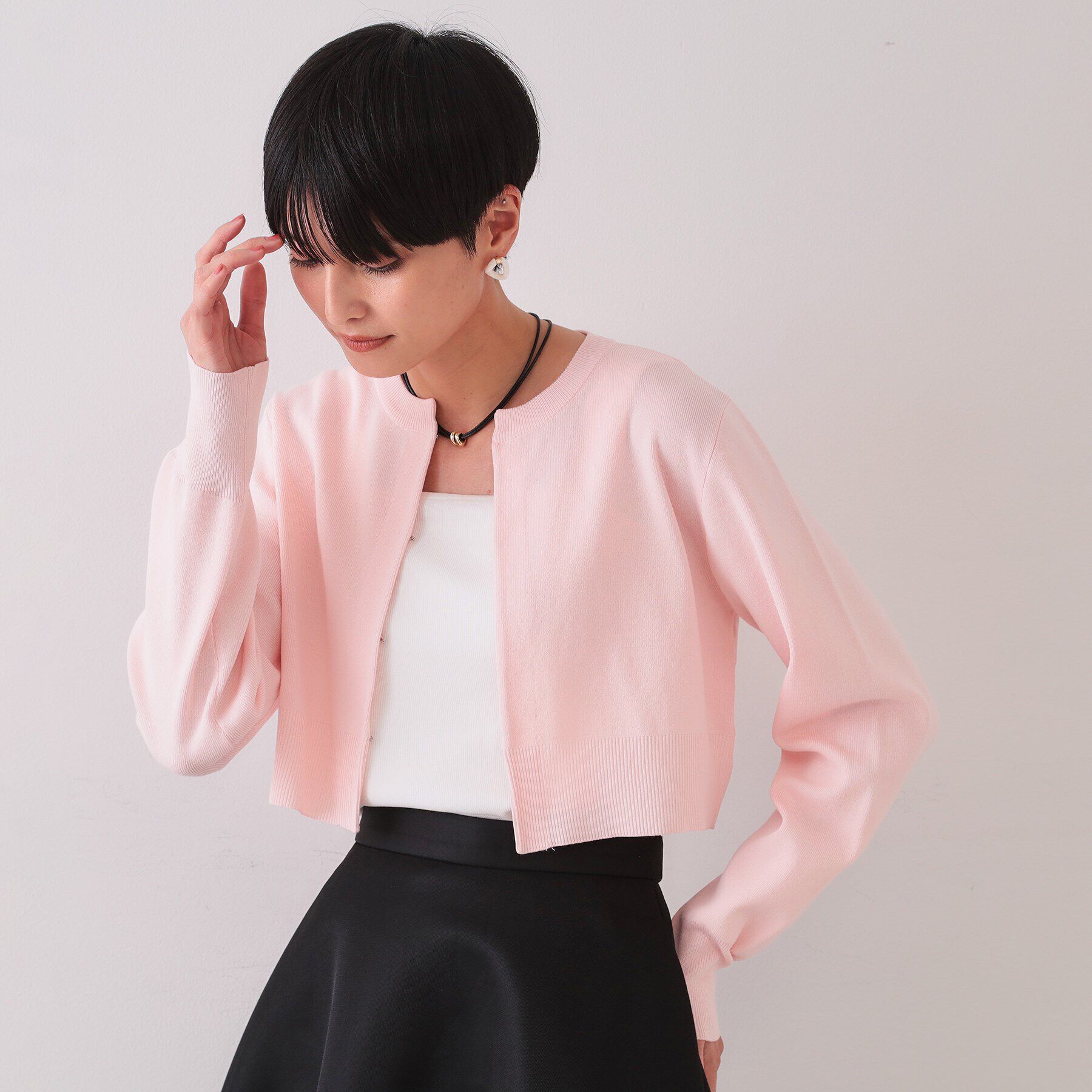 OPAQUE.CLIP「《美人百花掲載》ショートカーディガン&times;リブキャミソール【洗濯機洗い可/抗ピル】」|その他|