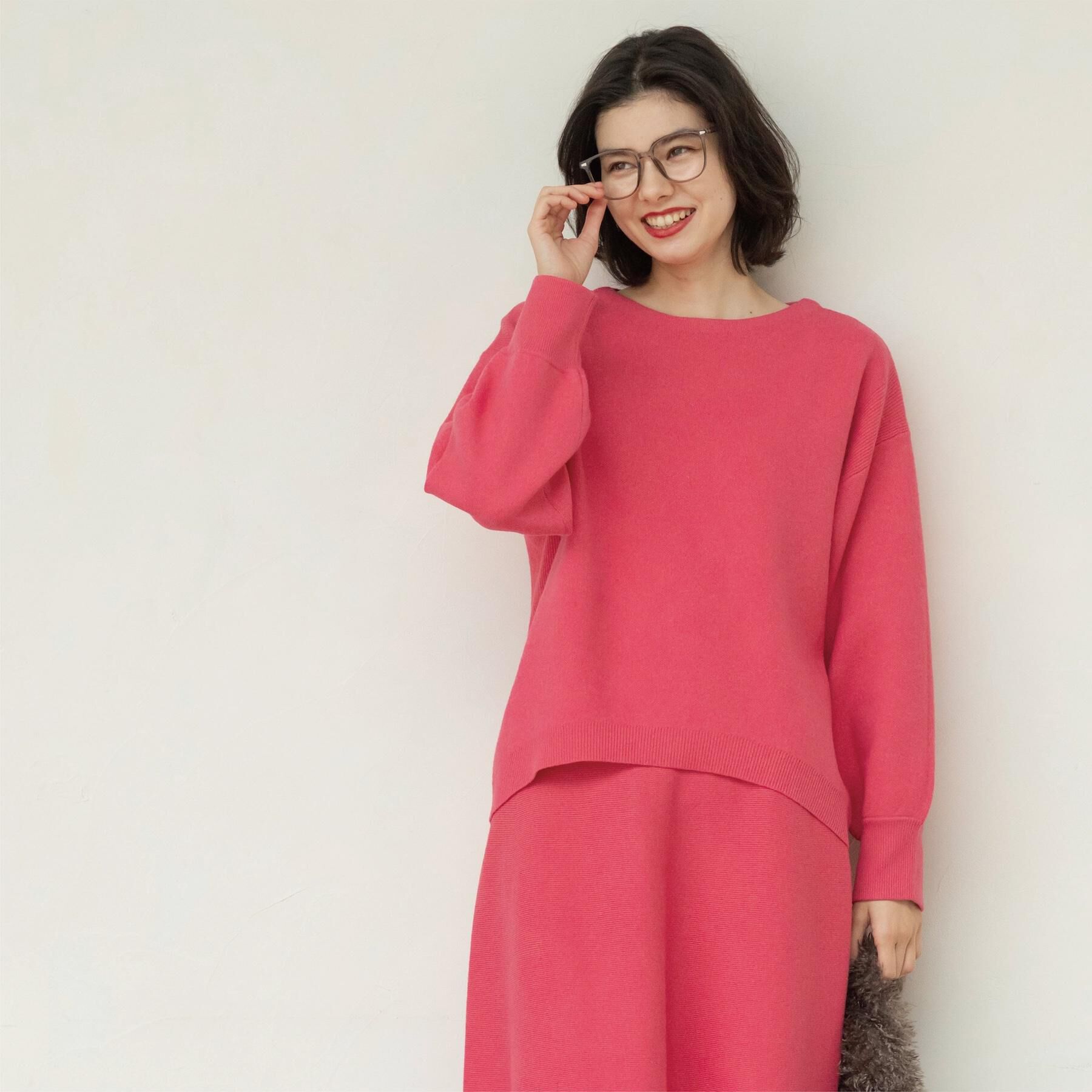 OPAQUE.CLIP「サイド編地切替ニットトップス/セットアップ対応【洗濯機OK】」|ニット・セーター|