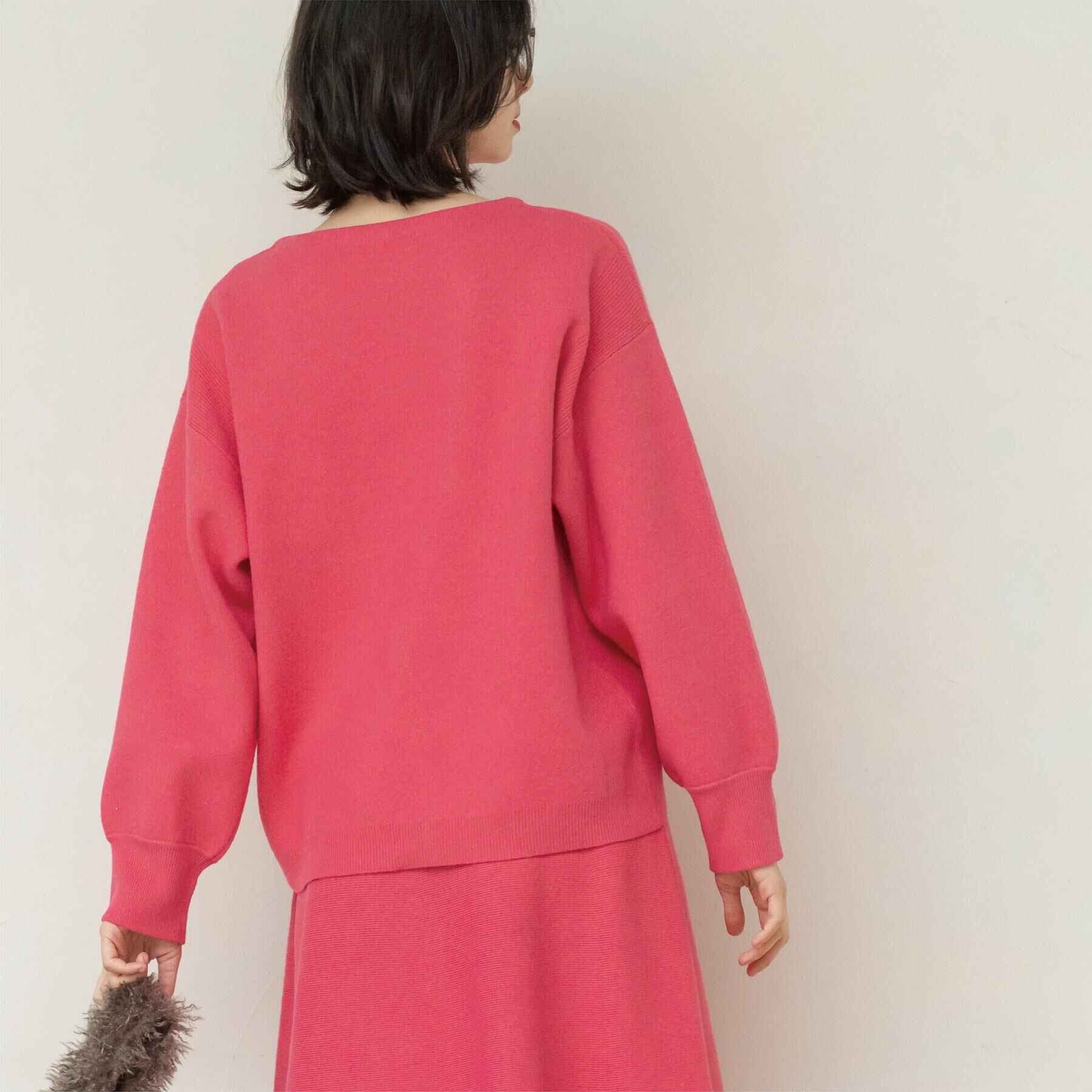 OPAQUE.CLIP「サイド編地切替ニットトップス/セットアップ対応【洗濯機OK】」|ニット・セーター|