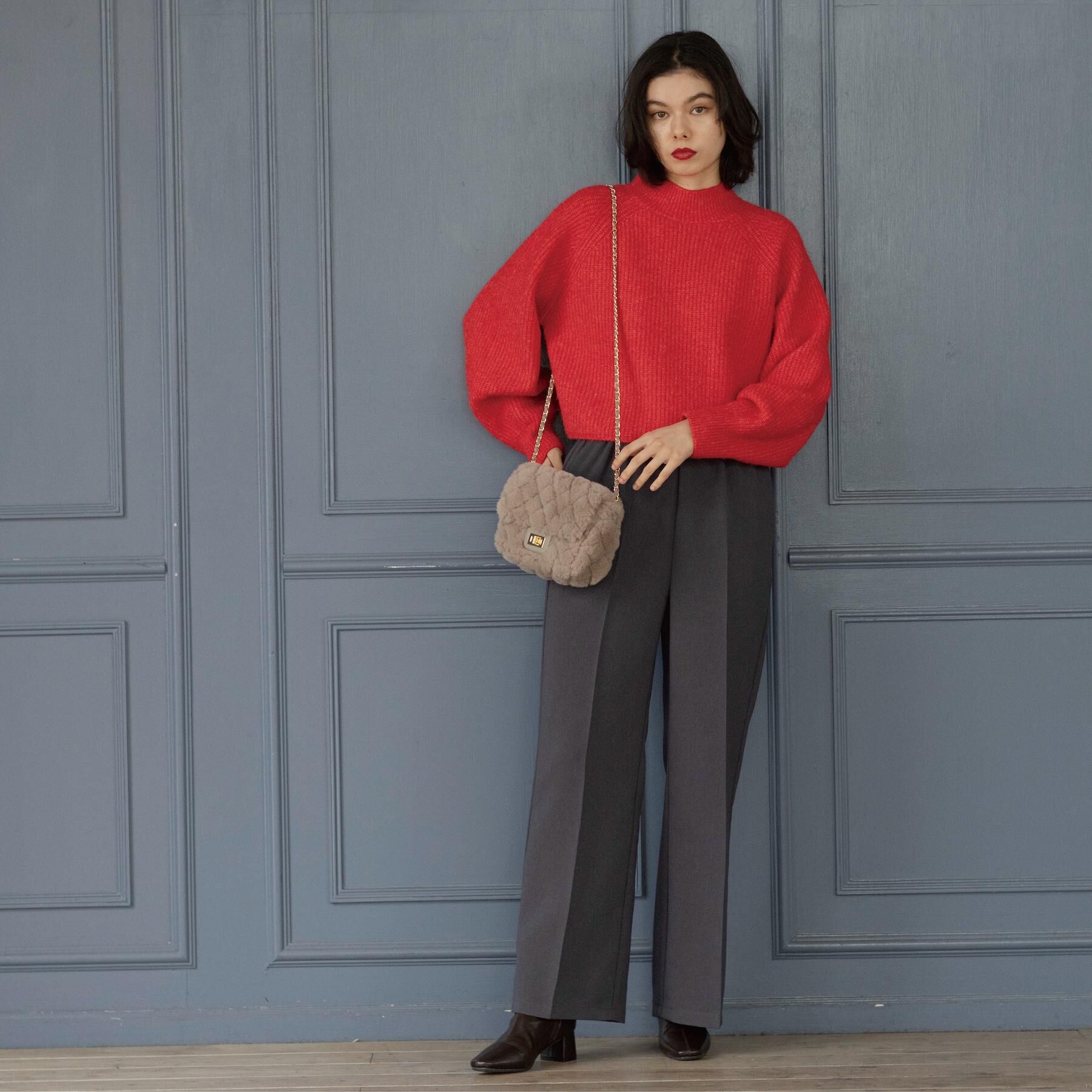 OPAQUE.CLIP「MIXミドルゲージショートあぜニット【洗濯機OK】」|ニット・セーター|