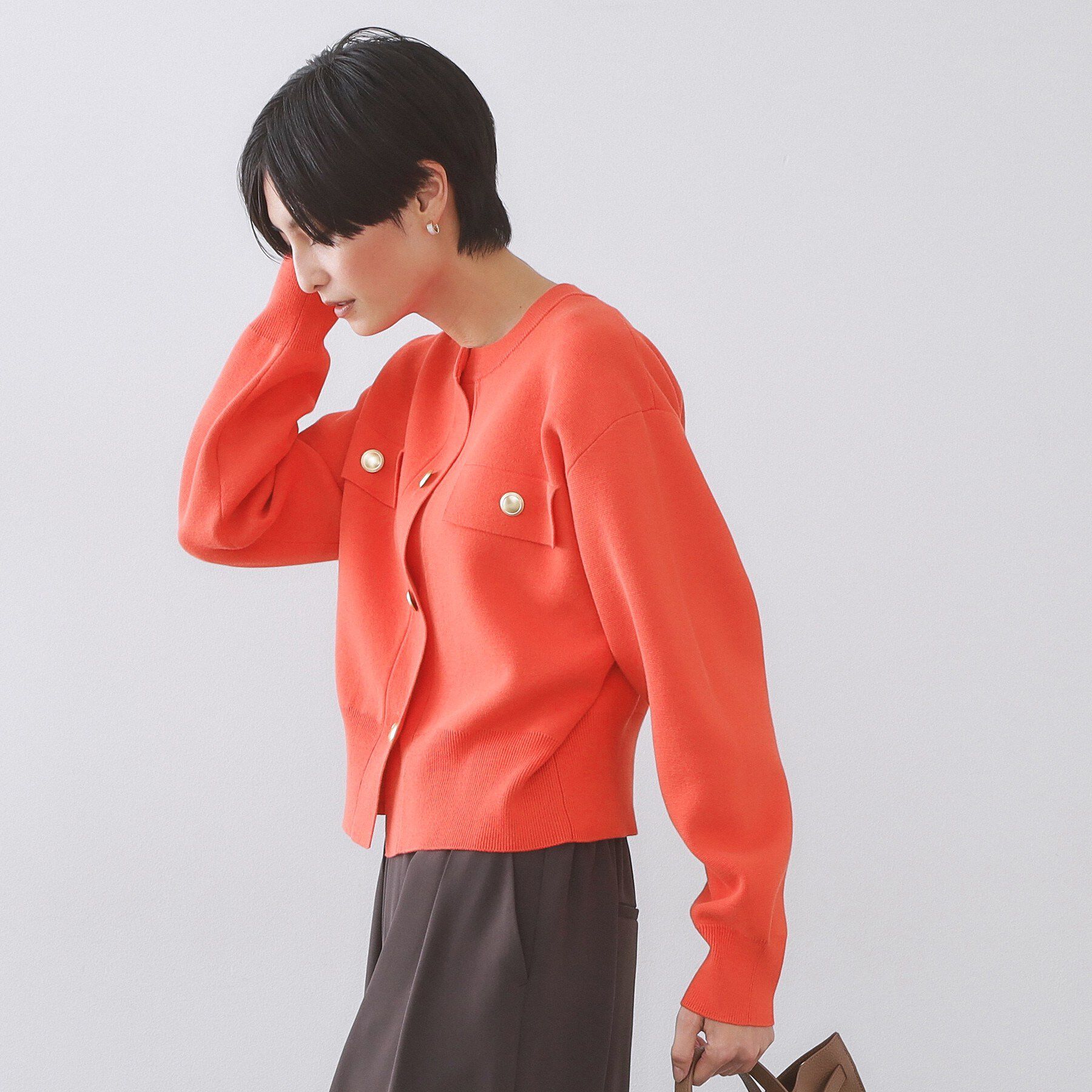 OPAQUE.CLIP「フラップポケット金ボタンニットカーディガン【洗濯機OK】」|カーディガン|