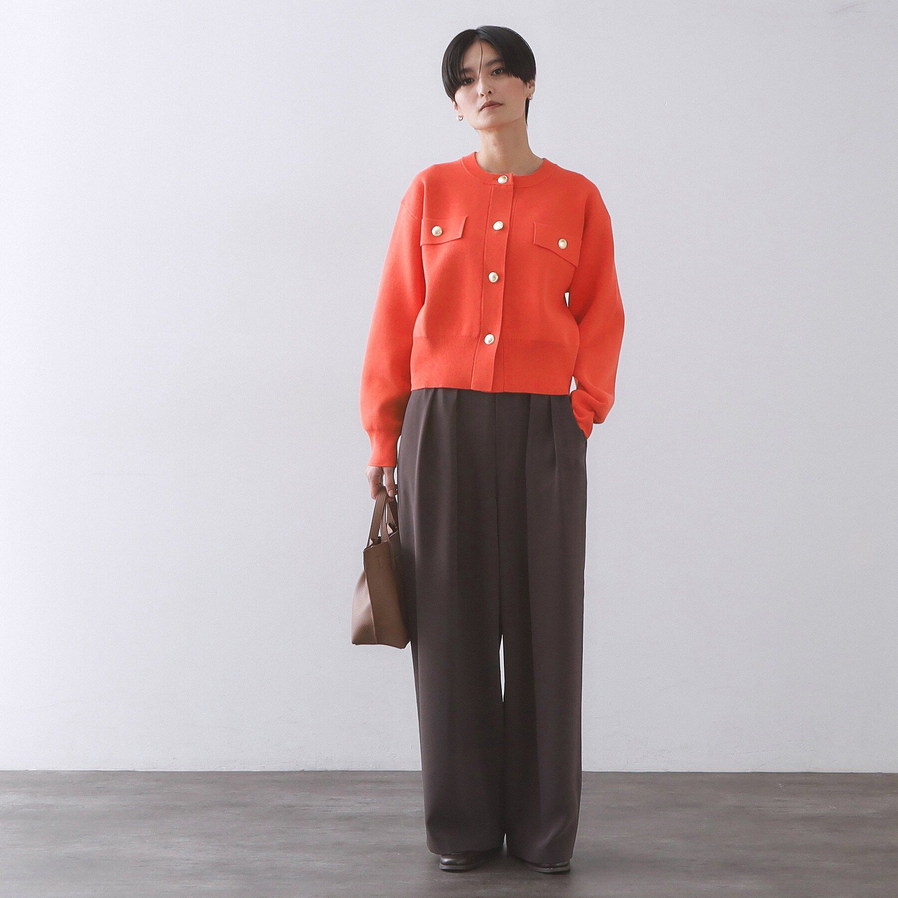 OPAQUE.CLIP「フラップポケット金ボタンニットカーディガン【洗濯機OK】」|カーディガン|