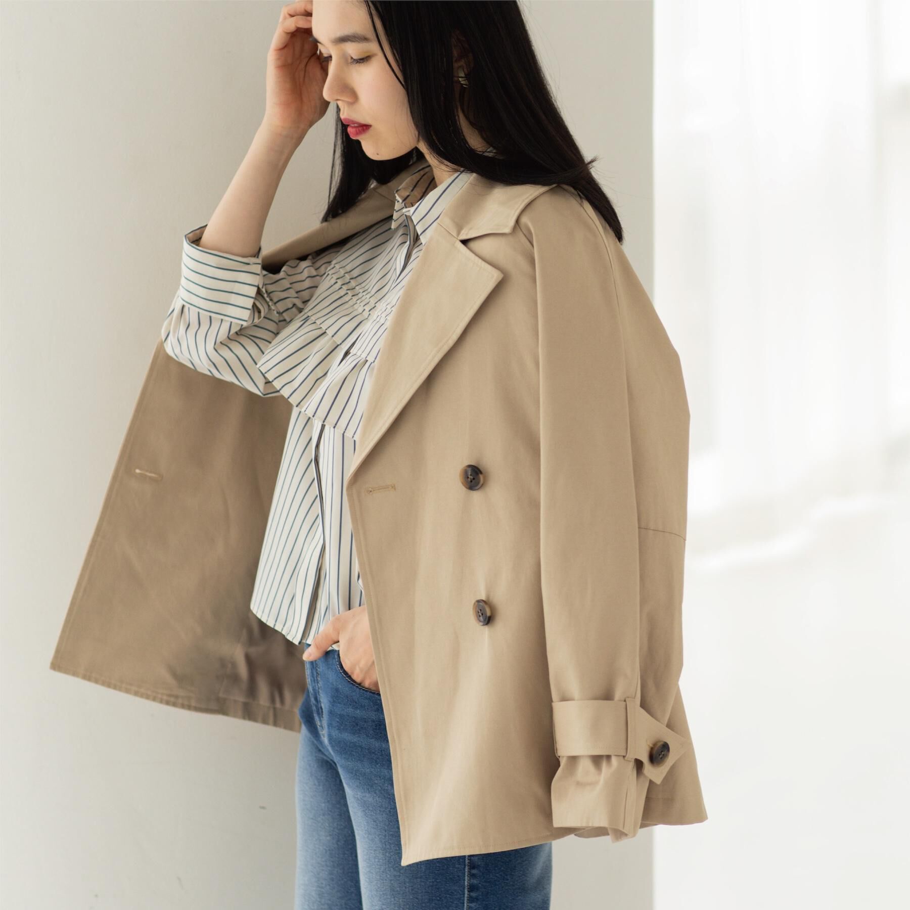 OPAQUE.CLIP「ミドルトレンチコート【洗濯機OK】」|トレンチコート|