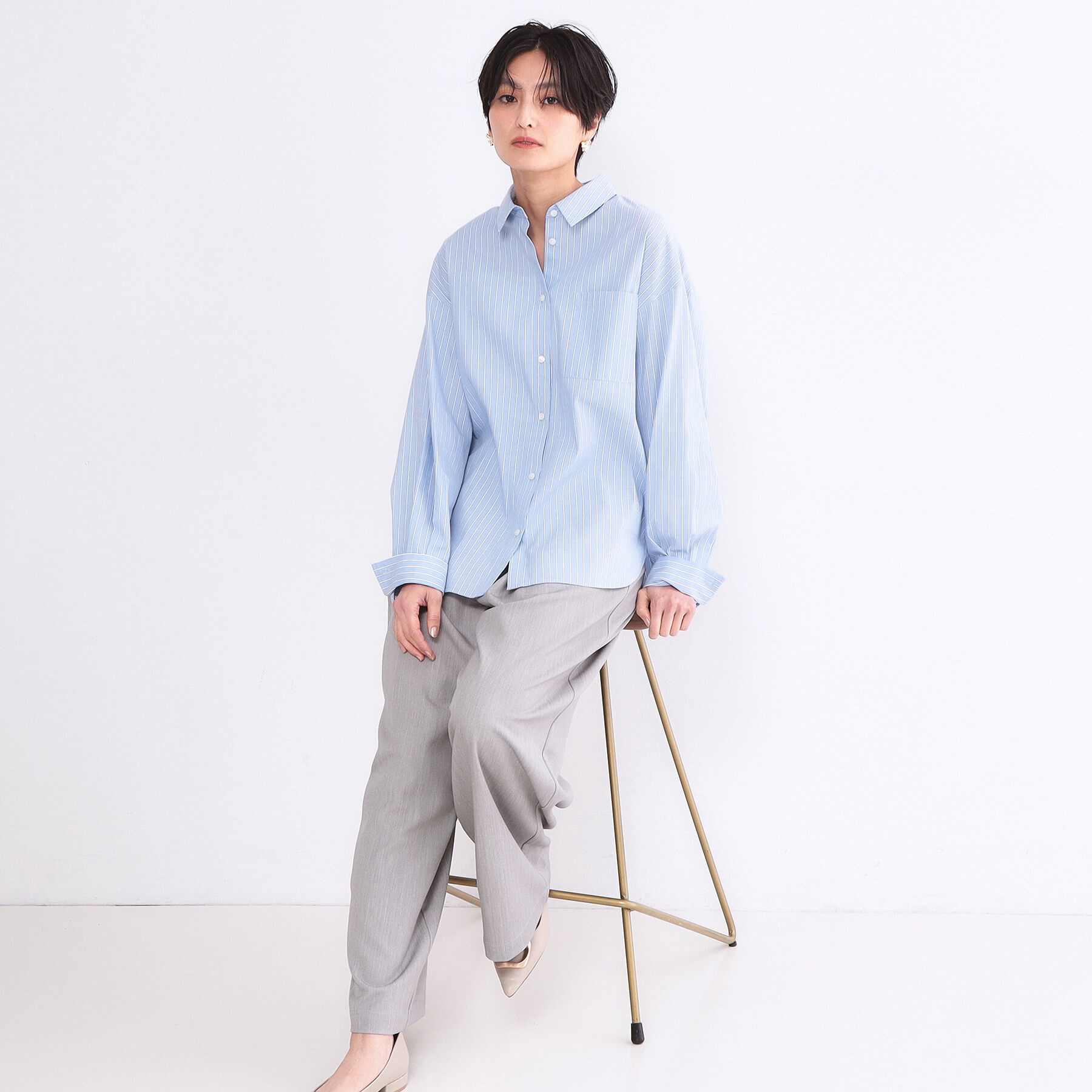 OPAQUE.CLIP「レギュラーカラーシャツ/ストライプアソート【洗濯機OK】」|シャツ・ブラウス|