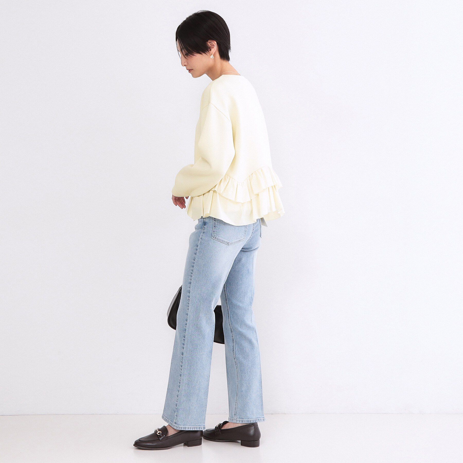 OPAQUE.CLIP「裾フリルドッキングトップス【洗濯機OK】」|Tシャツ・カットソー|